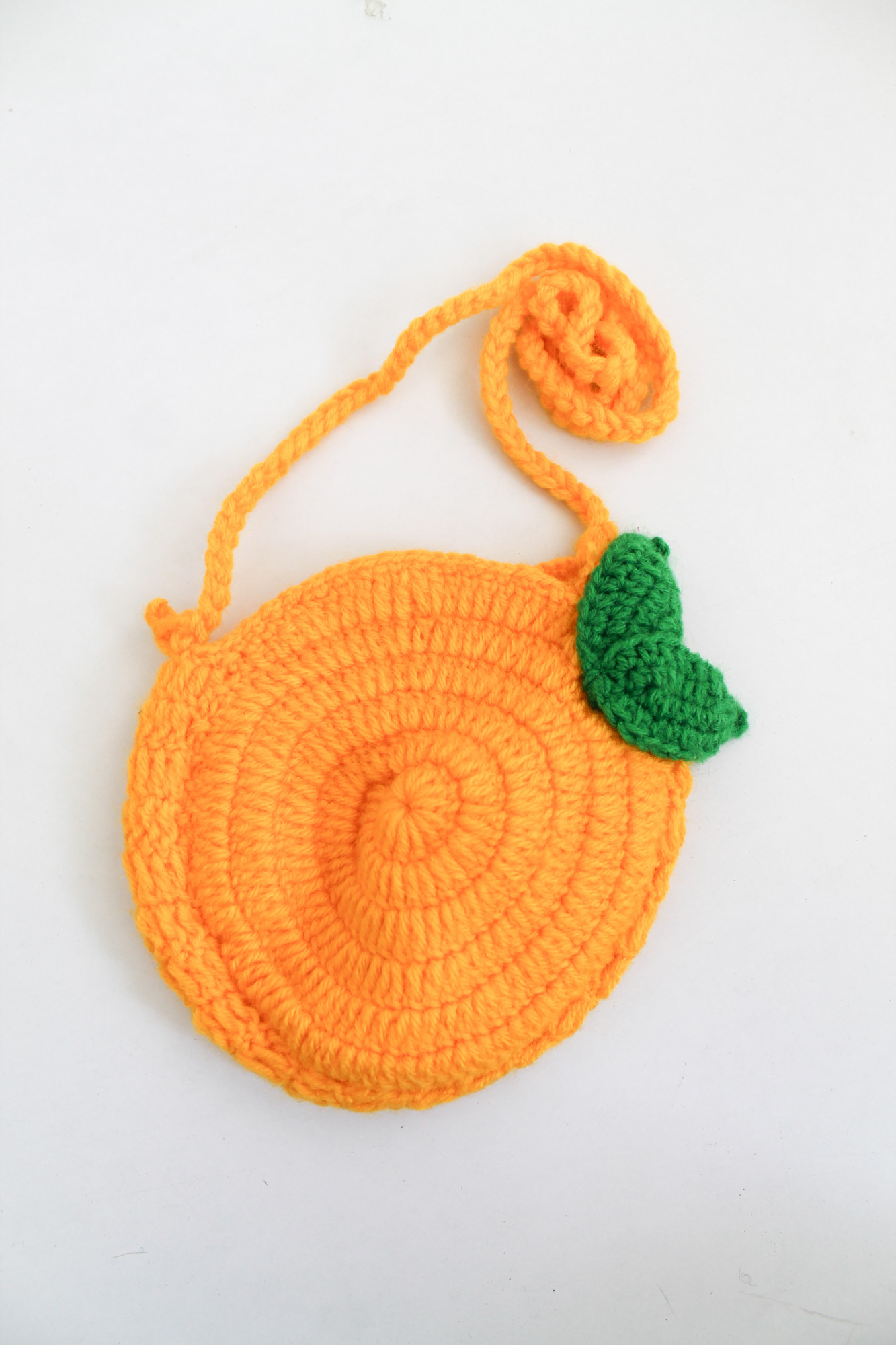 Woonie Handmade Round Sling Bag - Orange