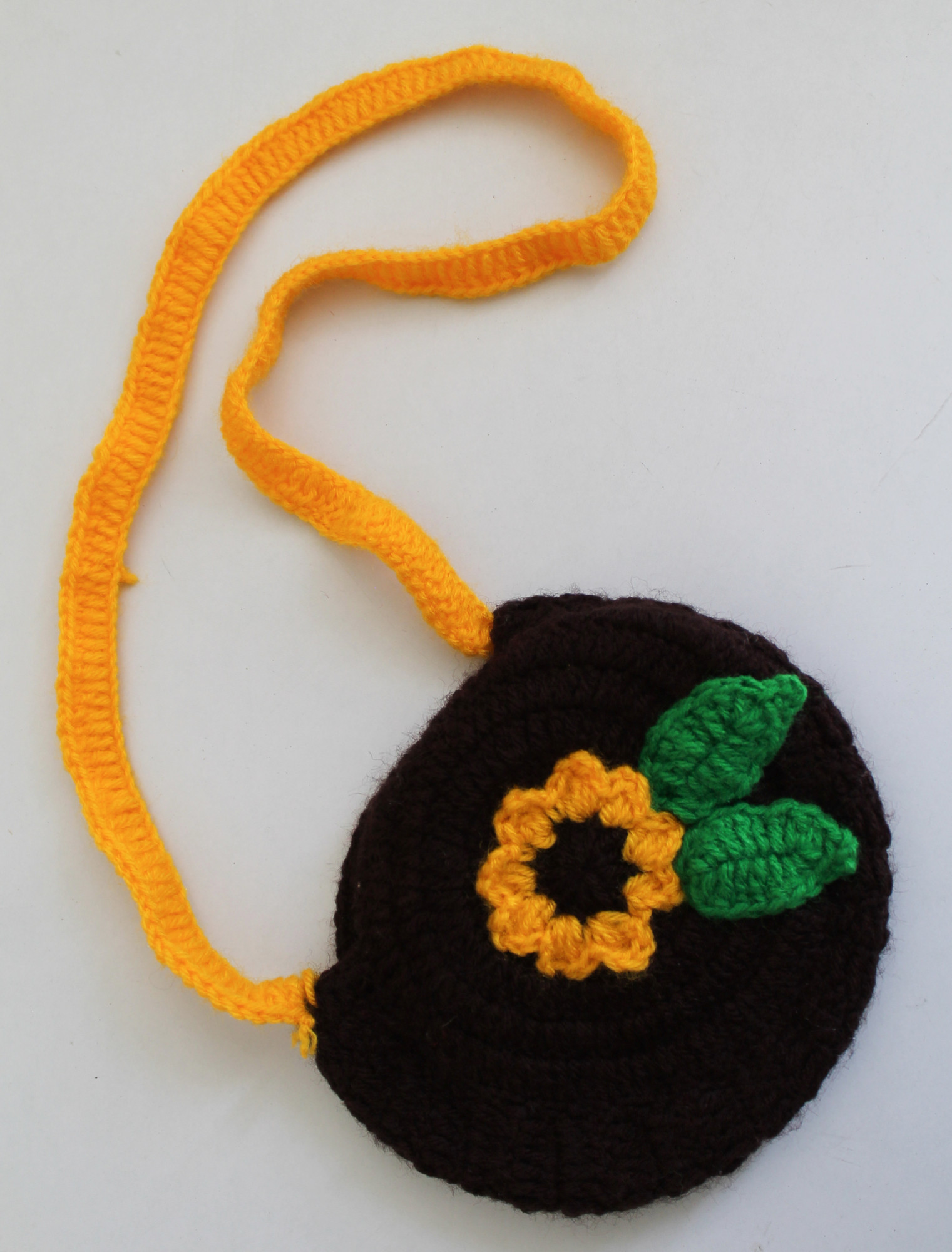 Woonie Handmade Sunflower Sling Bag - Brown