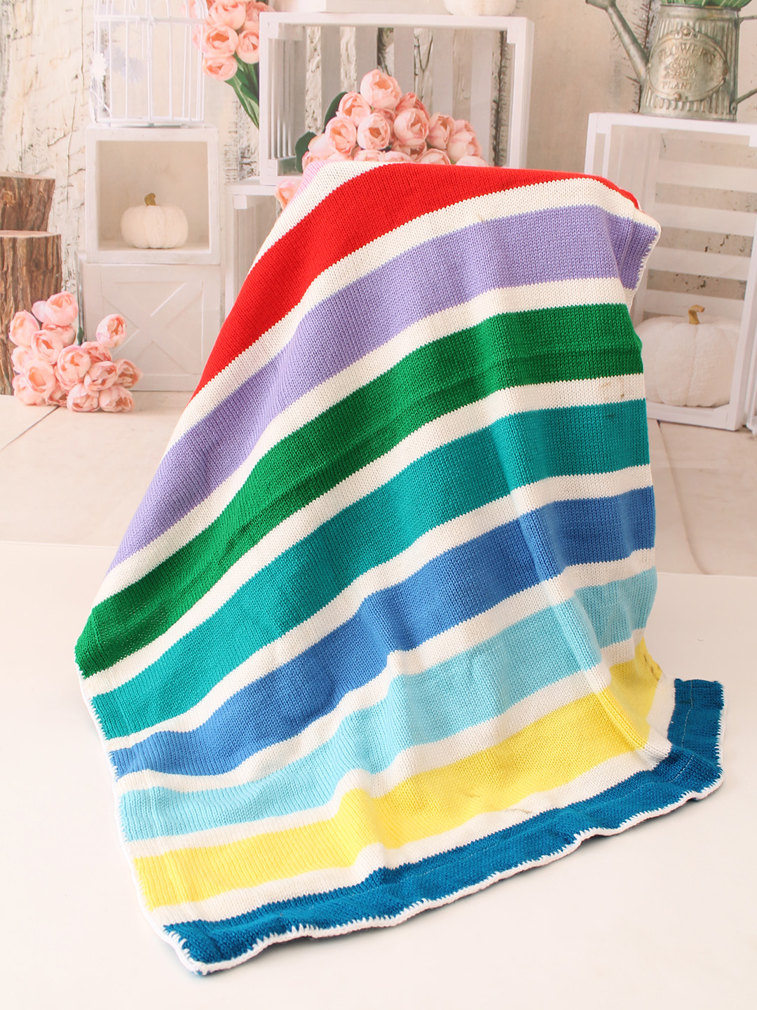 Woonie Striped Multicolored Blanket - Multi