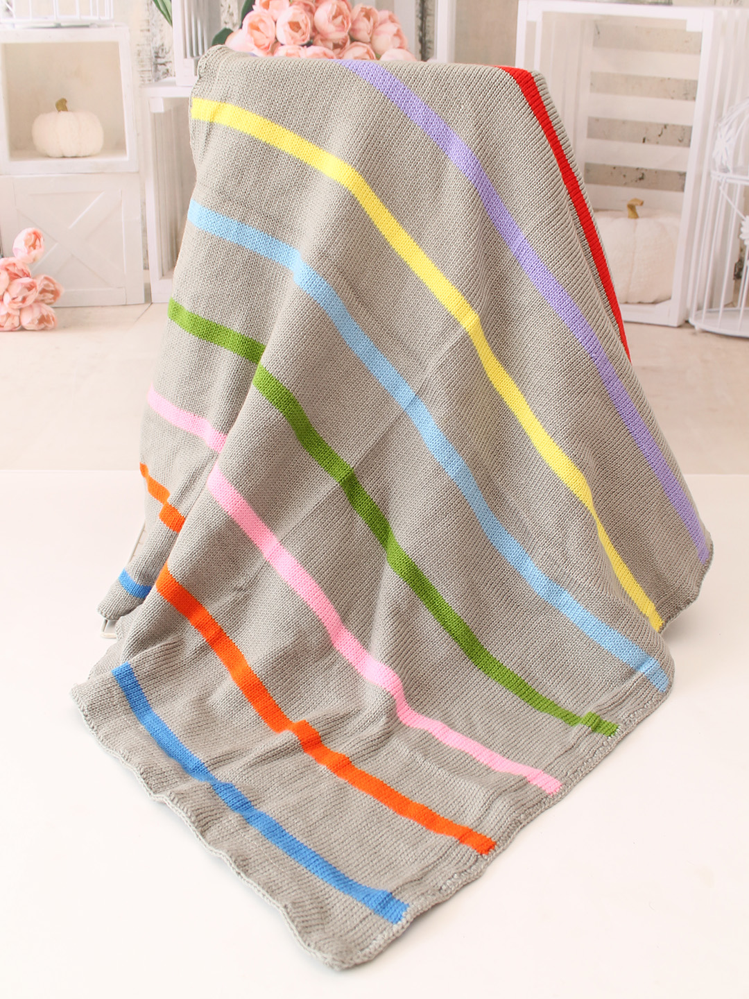 Woonie Striped Blanket - Grey