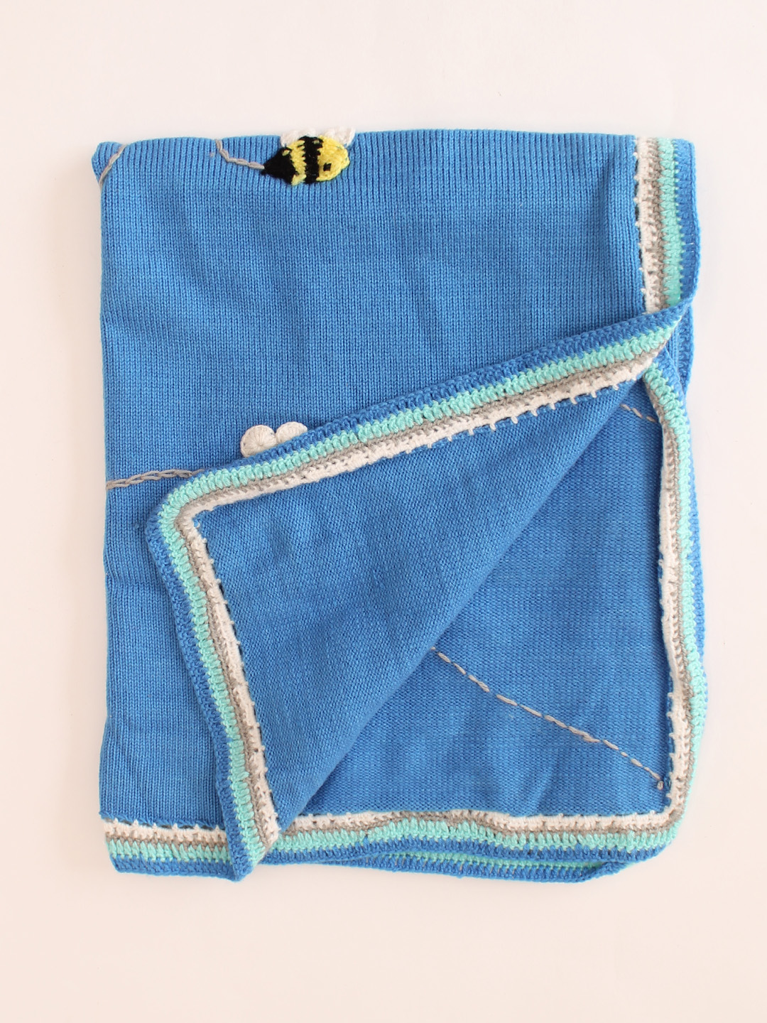 Woonie Bees Design Blanket - Blue