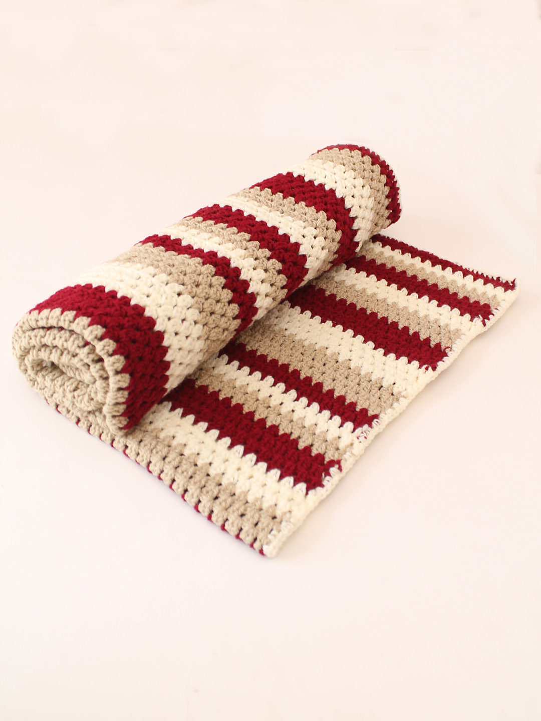 Woonie Striped Blanket - Maroon