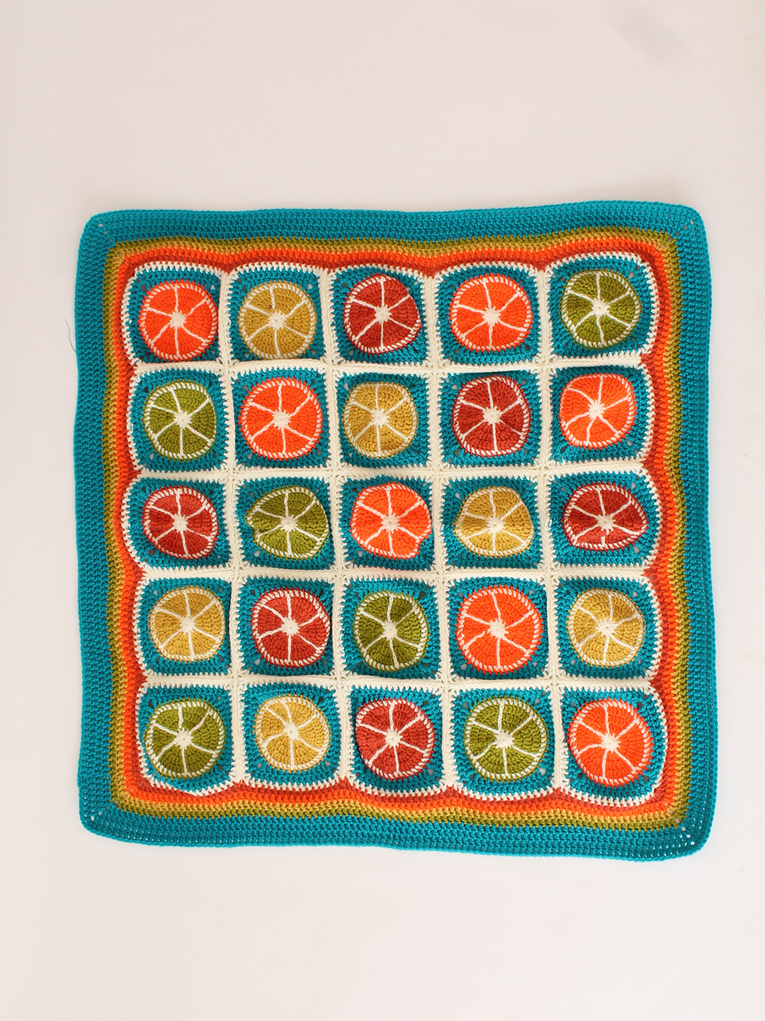 Woonie Handmade Orange and Lemon Fruit Blanket - Multi