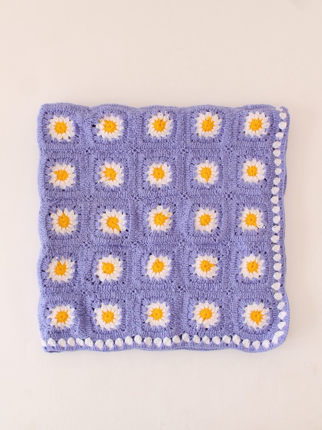 Woonie Handmade Granny Square Crib Blanket - Purple