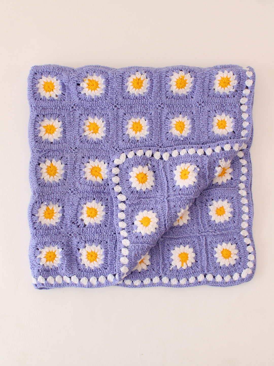 Woonie Handmade Granny Square Crib Blanket - Purple