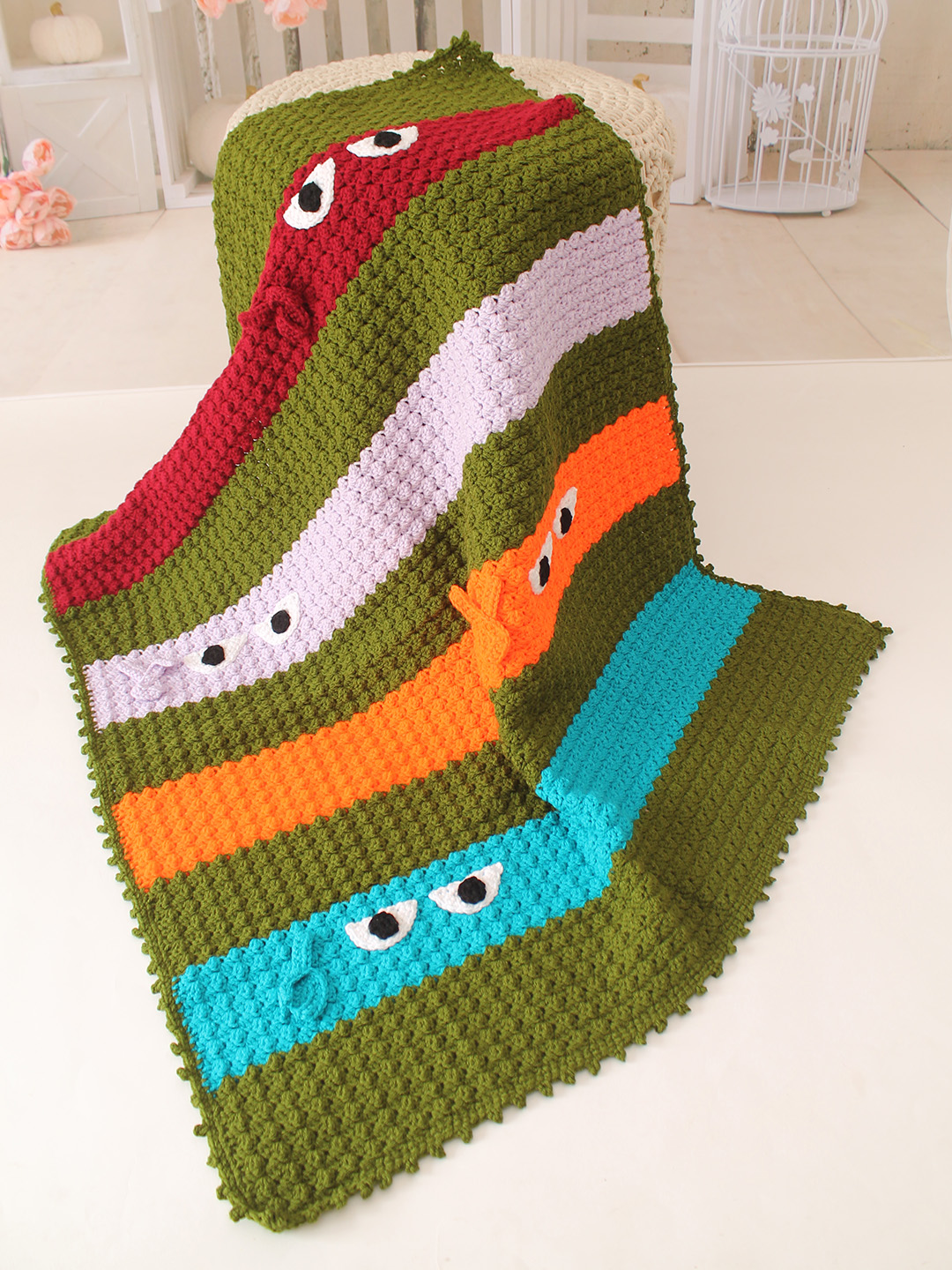 Woonie Handmade Eyes Blanket - Green