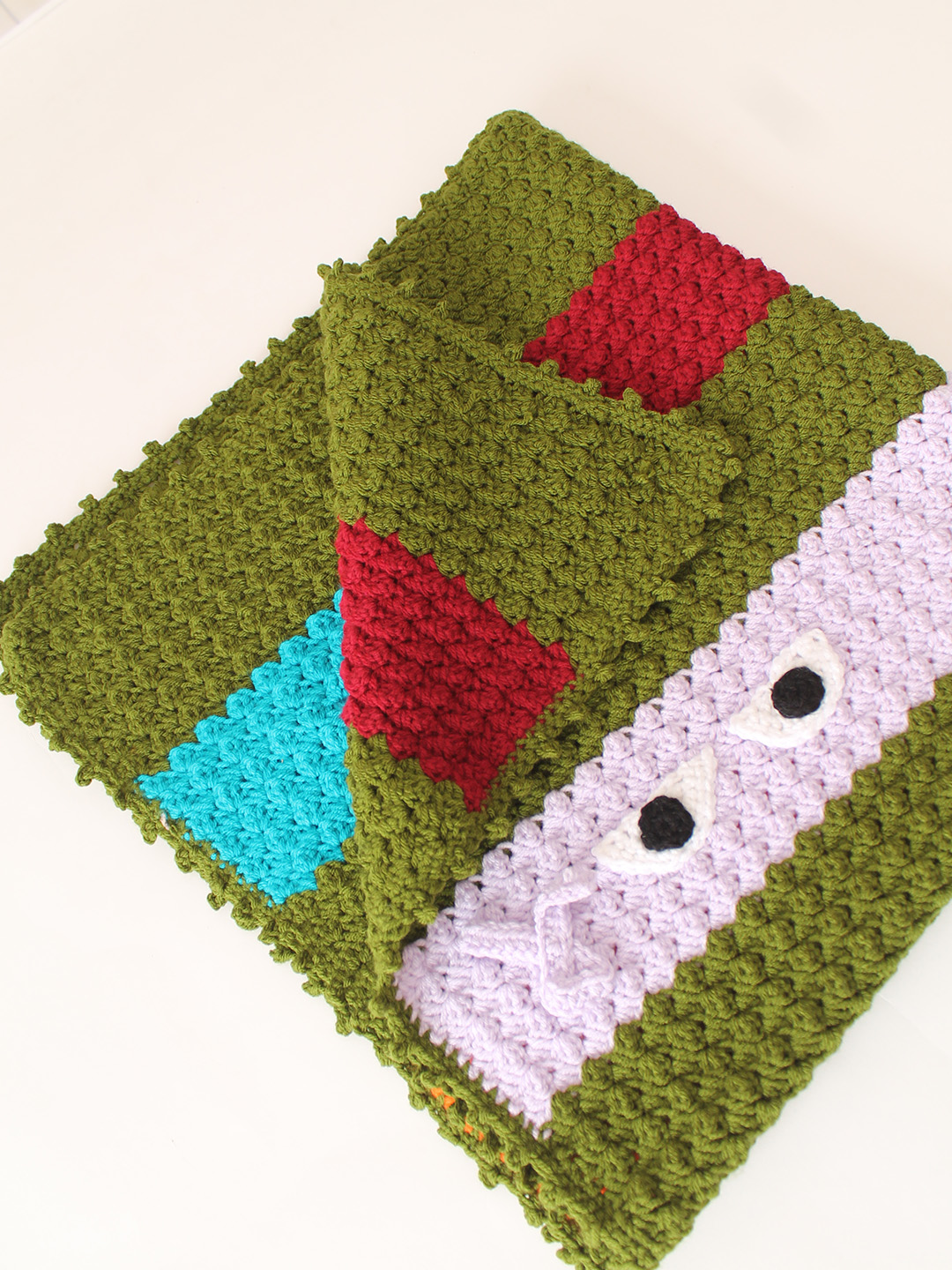 Woonie Handmade Eyes Blanket - Green