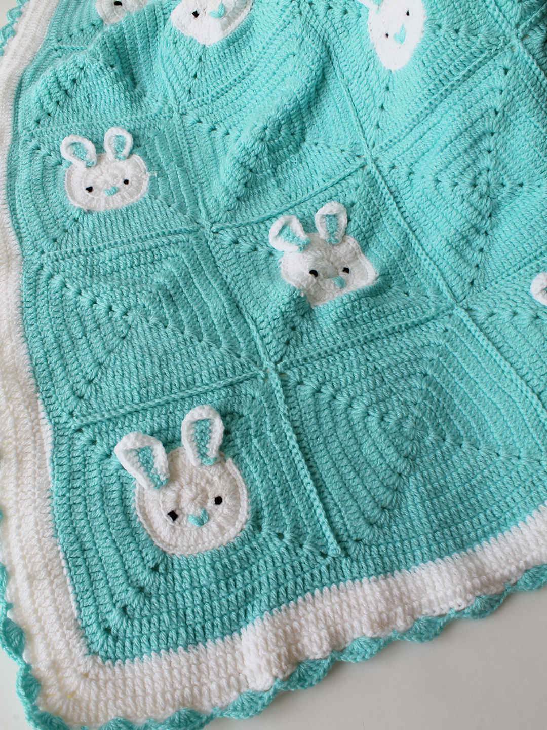 Woonie Handmade Bunny Blanket with Lining 4040 inch - Blue