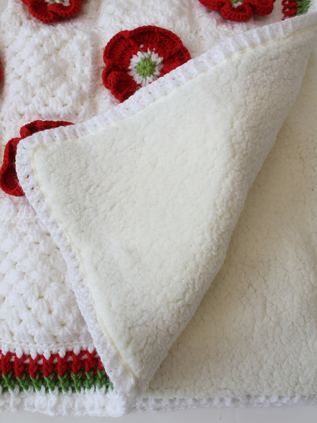 Woonie Handmade Floral Blanket 40*40 inch - Cream