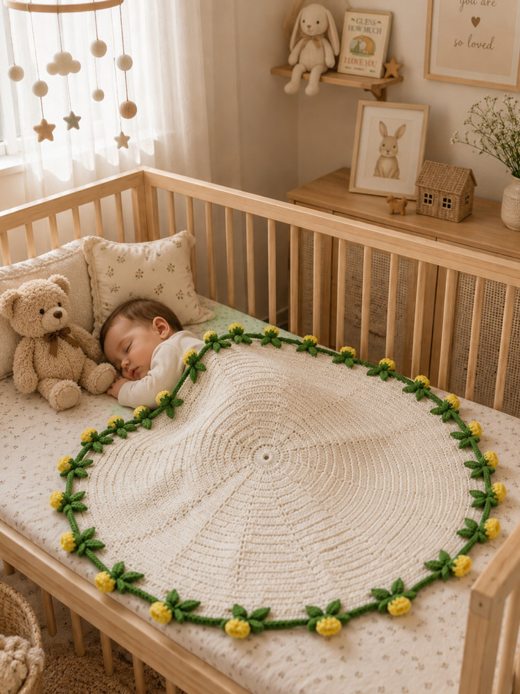 Image of Rose Bouquet Blanket 25*25 inch Blanket - Cream