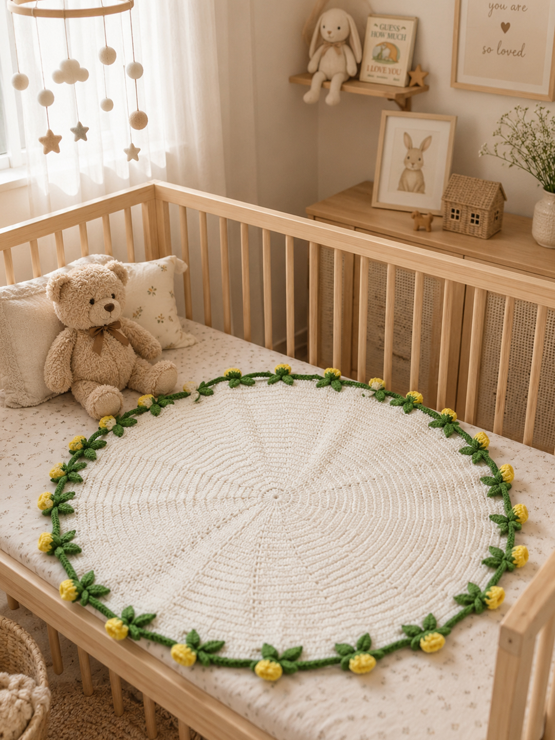 Rose Bouquet Blanket 2525 inch Blanket - Cream