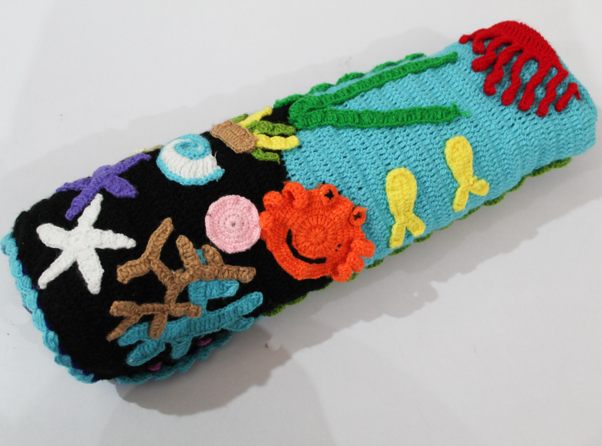 Woonie Handmade Aqualife Theme 40*40 inch Blanket - Blue