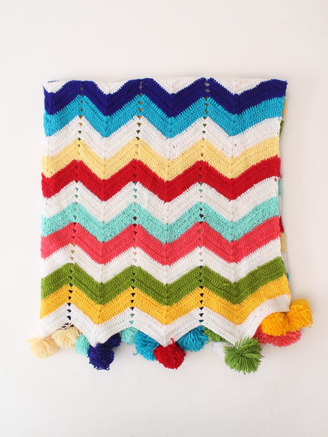 Woonie Handmade Chevron Patterned Blanket - Multi Color
