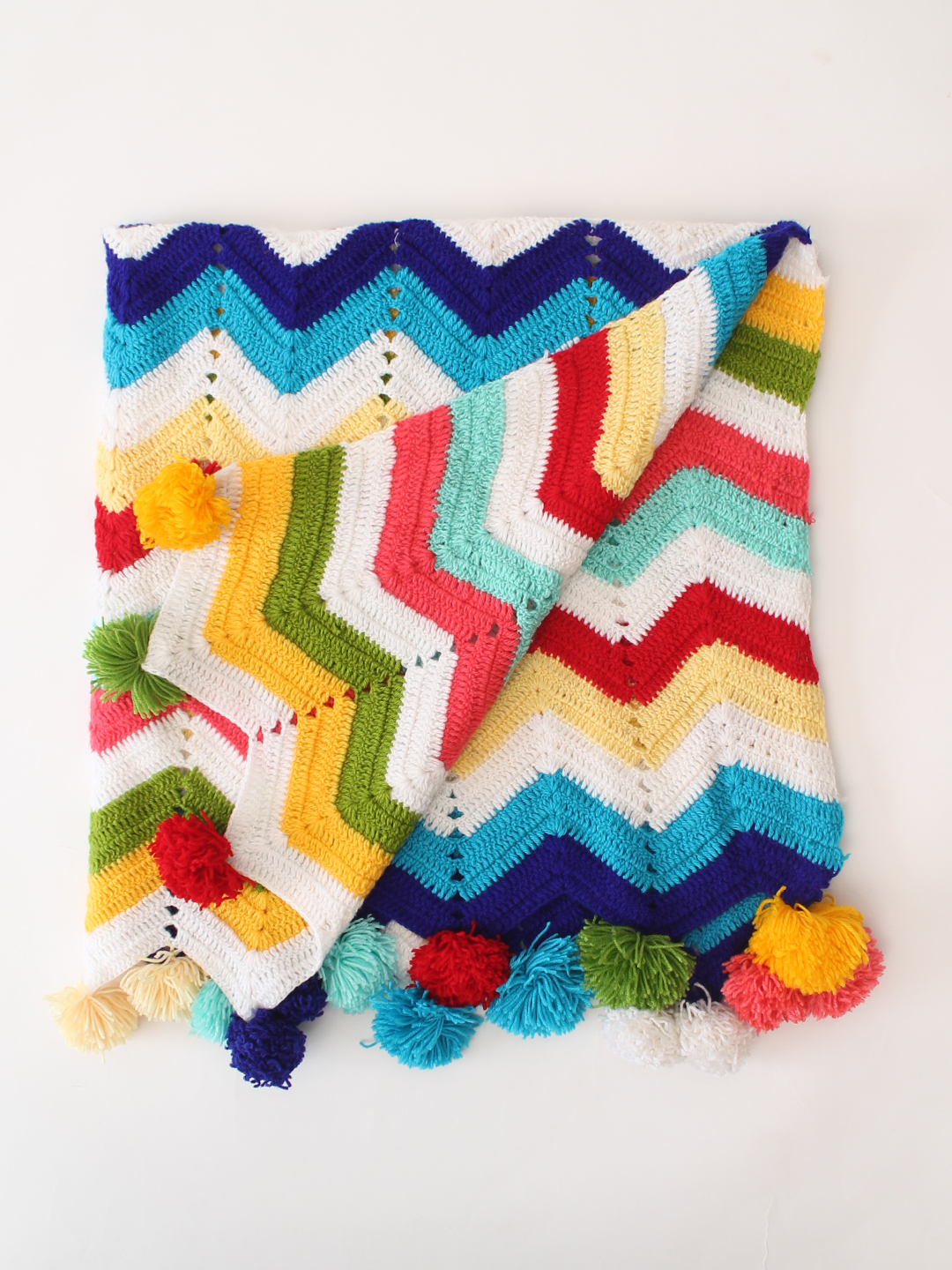 Woonie Handmade Chevron Patterned Blanket - Multi Color