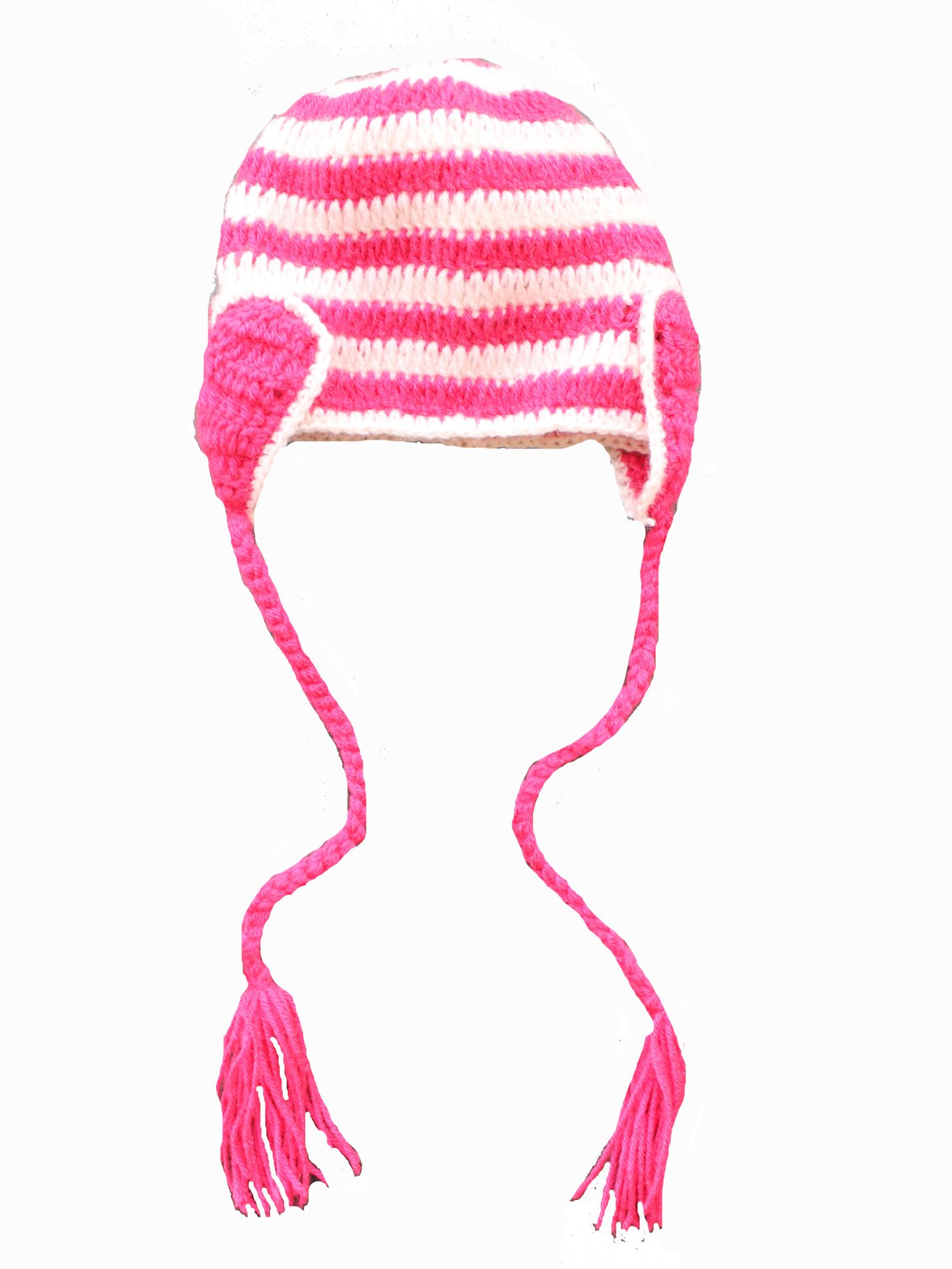 Woonie Handmade Pink Striped Cap