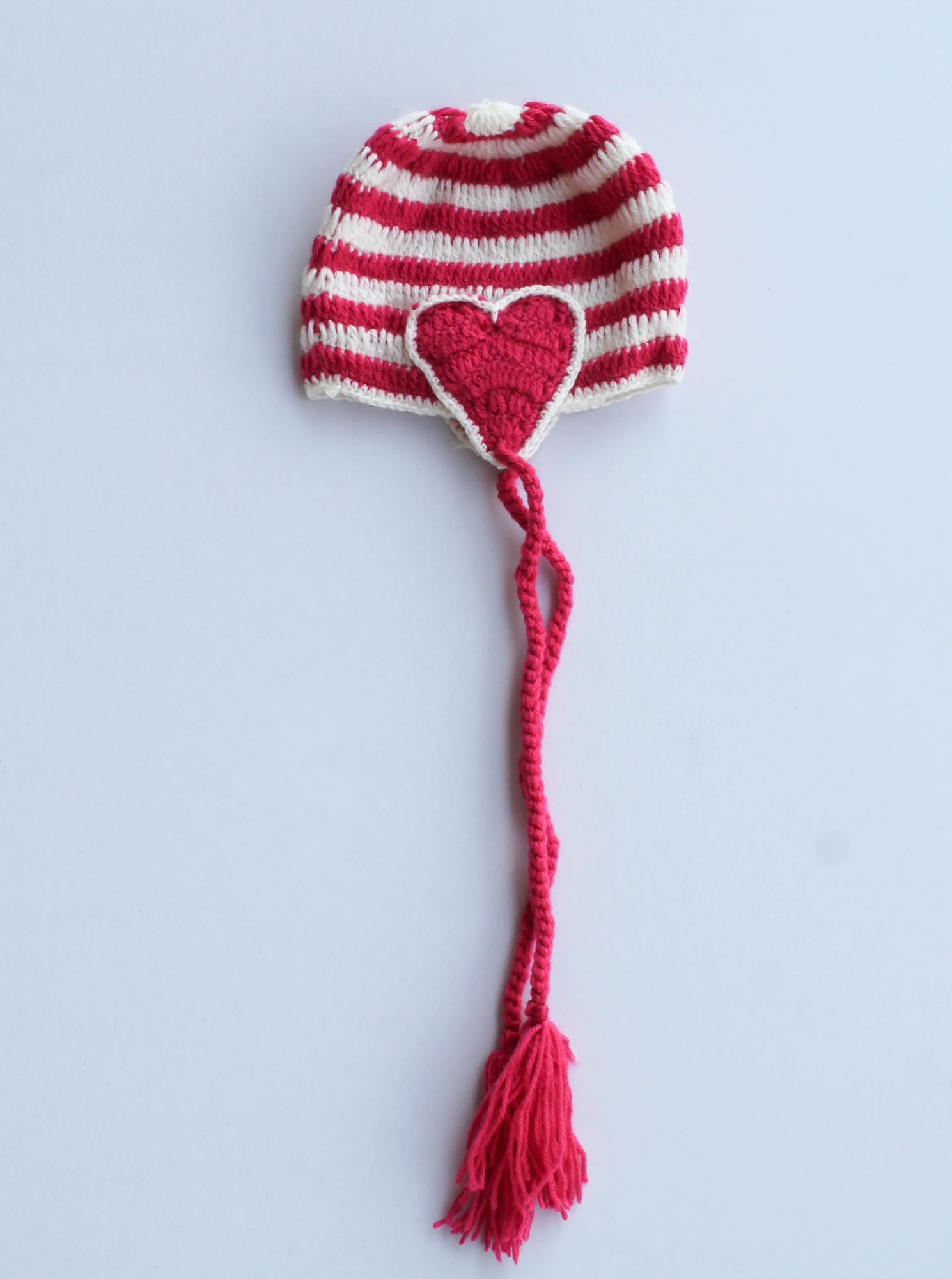 Woonie Handmade Pink Striped Cap