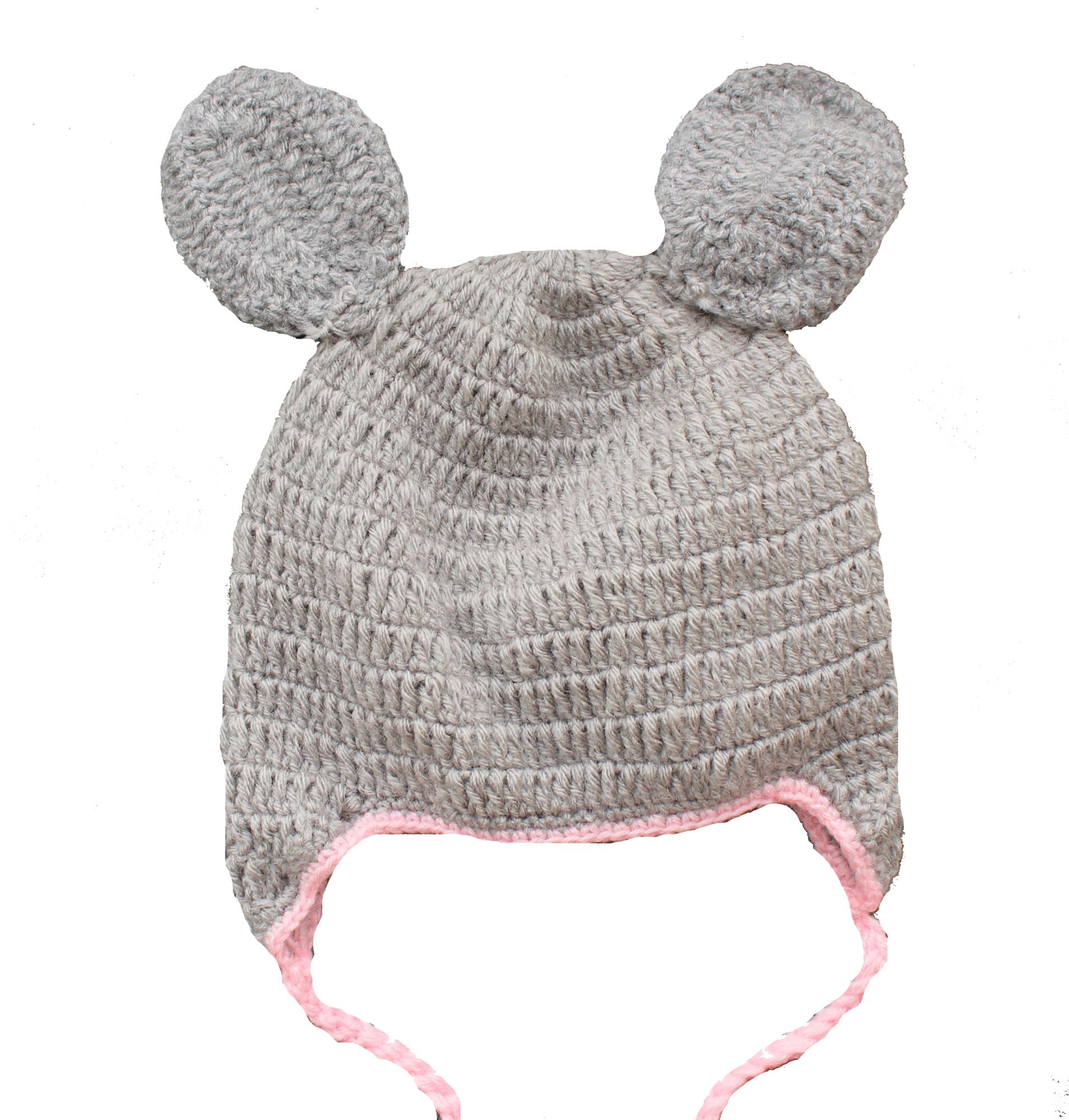 Woonie Handmade Grey Floral Cap for Infants