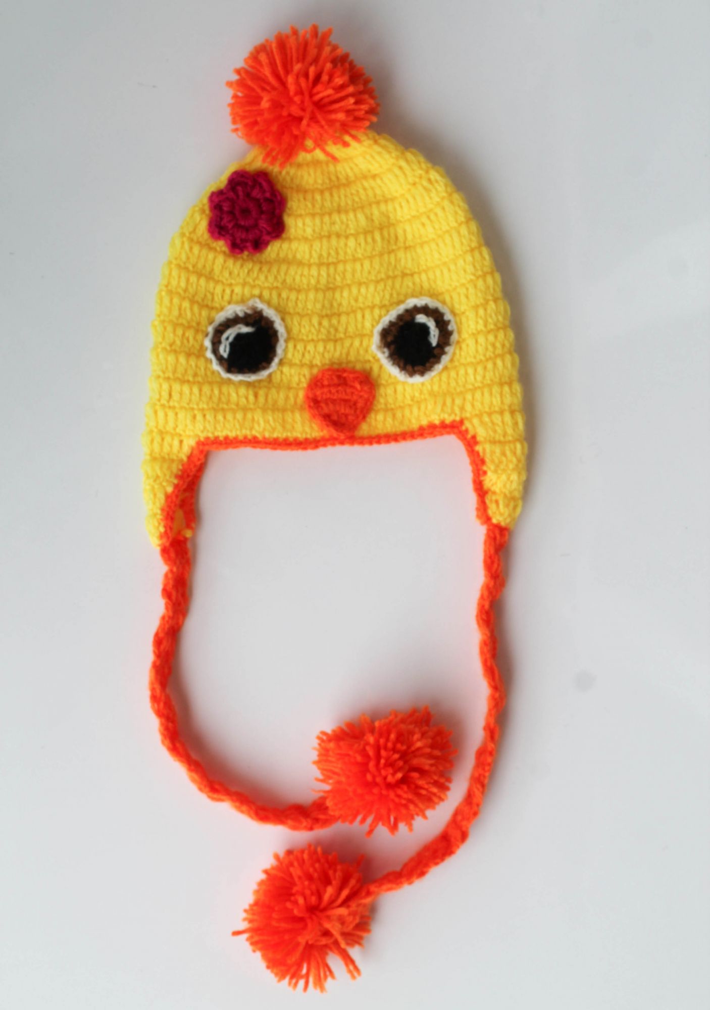 Yellow Bird Woolen Cap for Infants