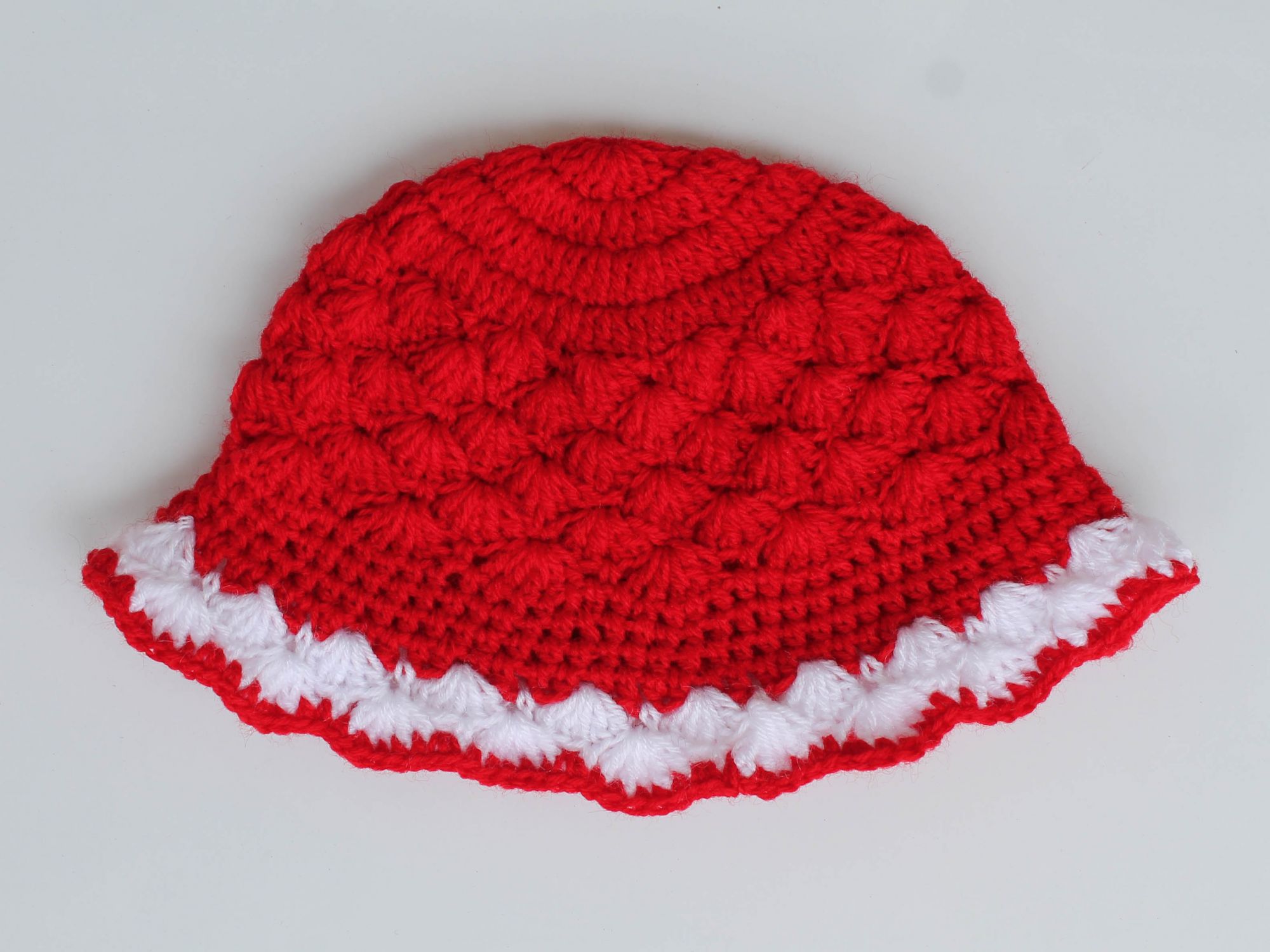 Handmade Red Woolen Cap for Infants