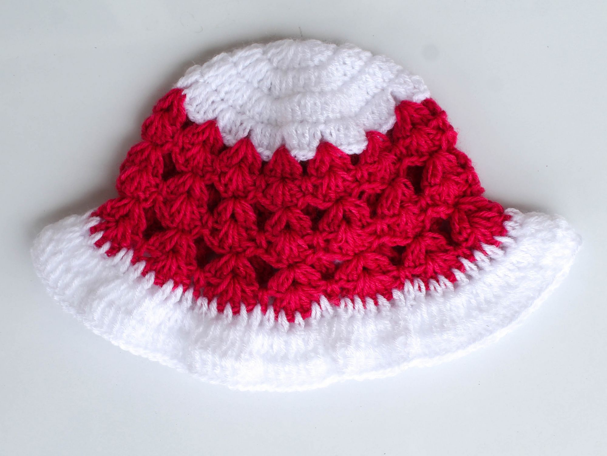 Pink Floral Woolen Cap for Infants