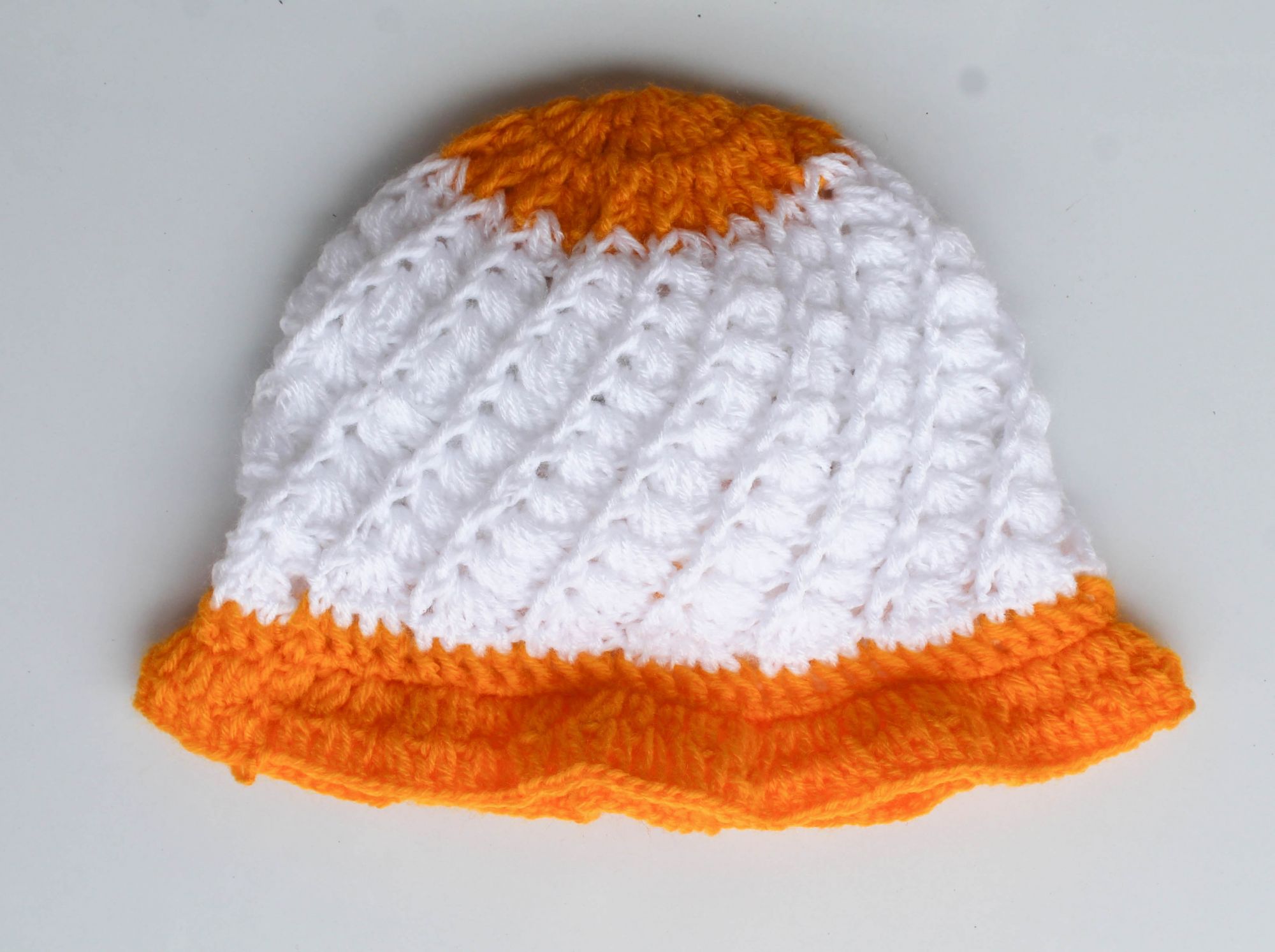 Yellow Floral Woolen Cap for Infants