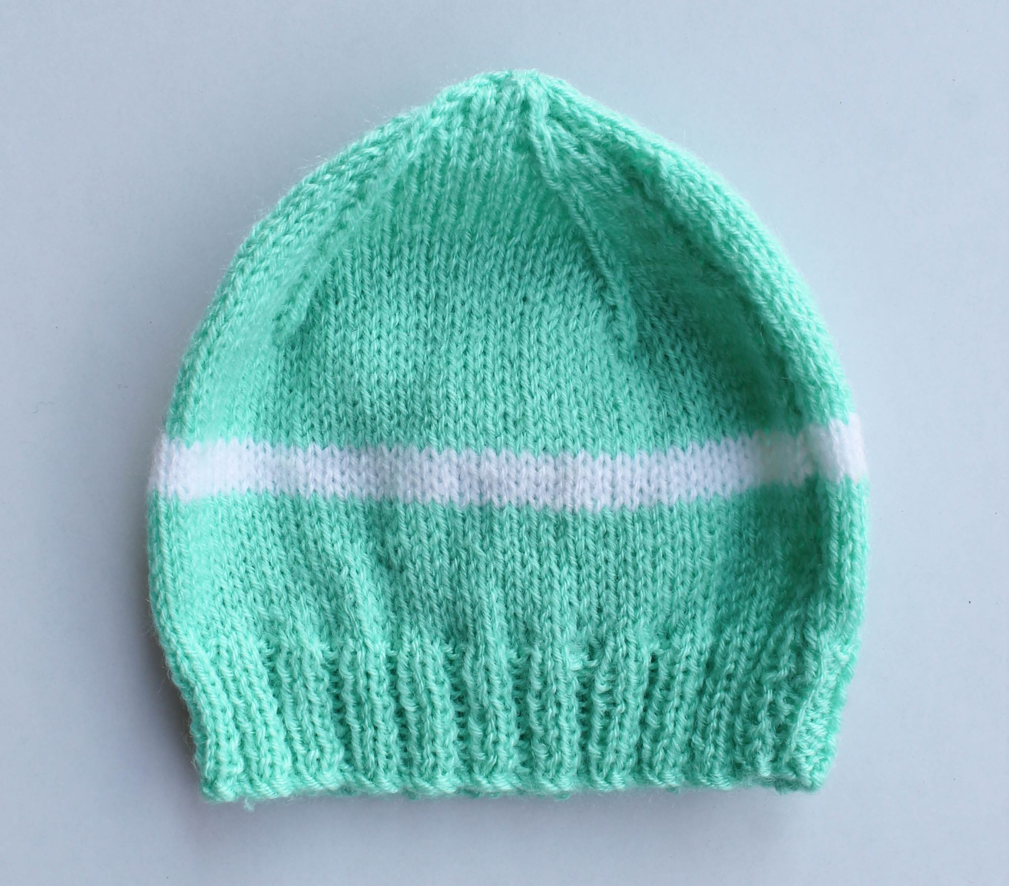 Knitted Floral Green Woolen Cap for Infants