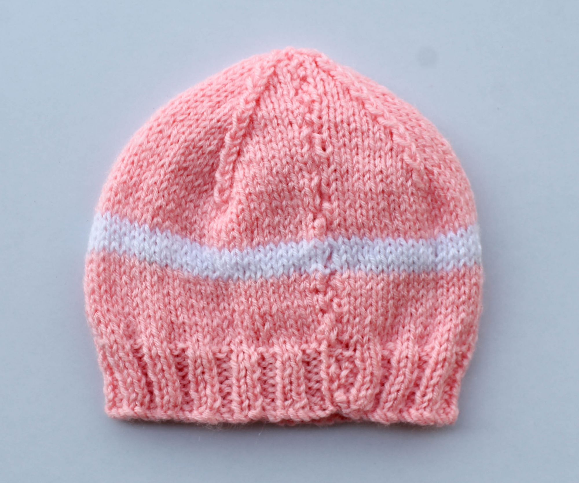 Knitted Floral Pink Woolen Cap for Infants