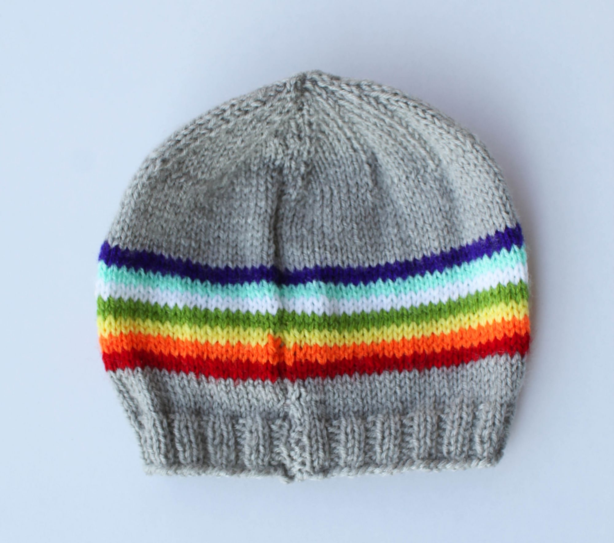 Grey Colorful Bow Woolen Cap for Infants