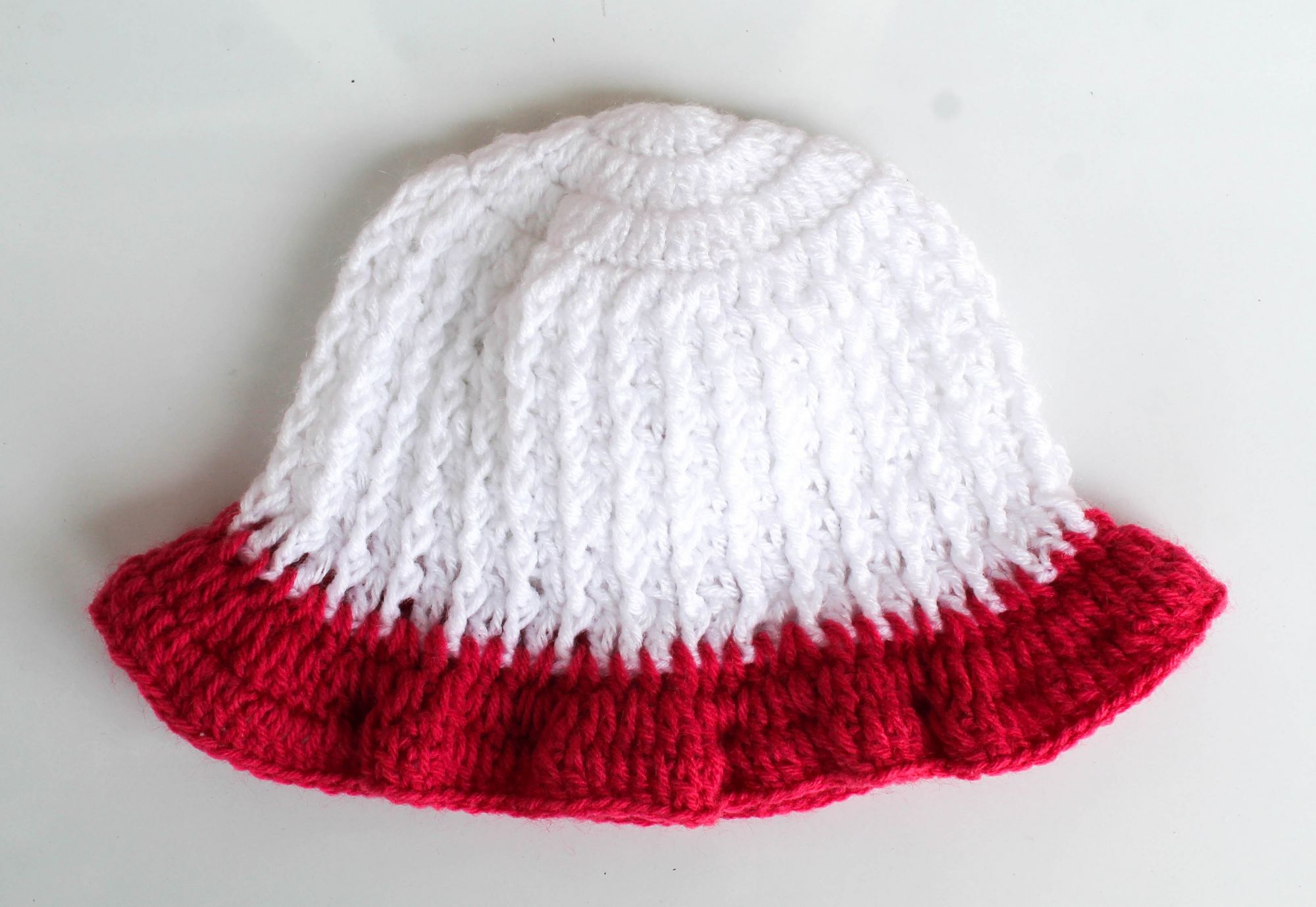 White Floral Woolen Cap for Infants