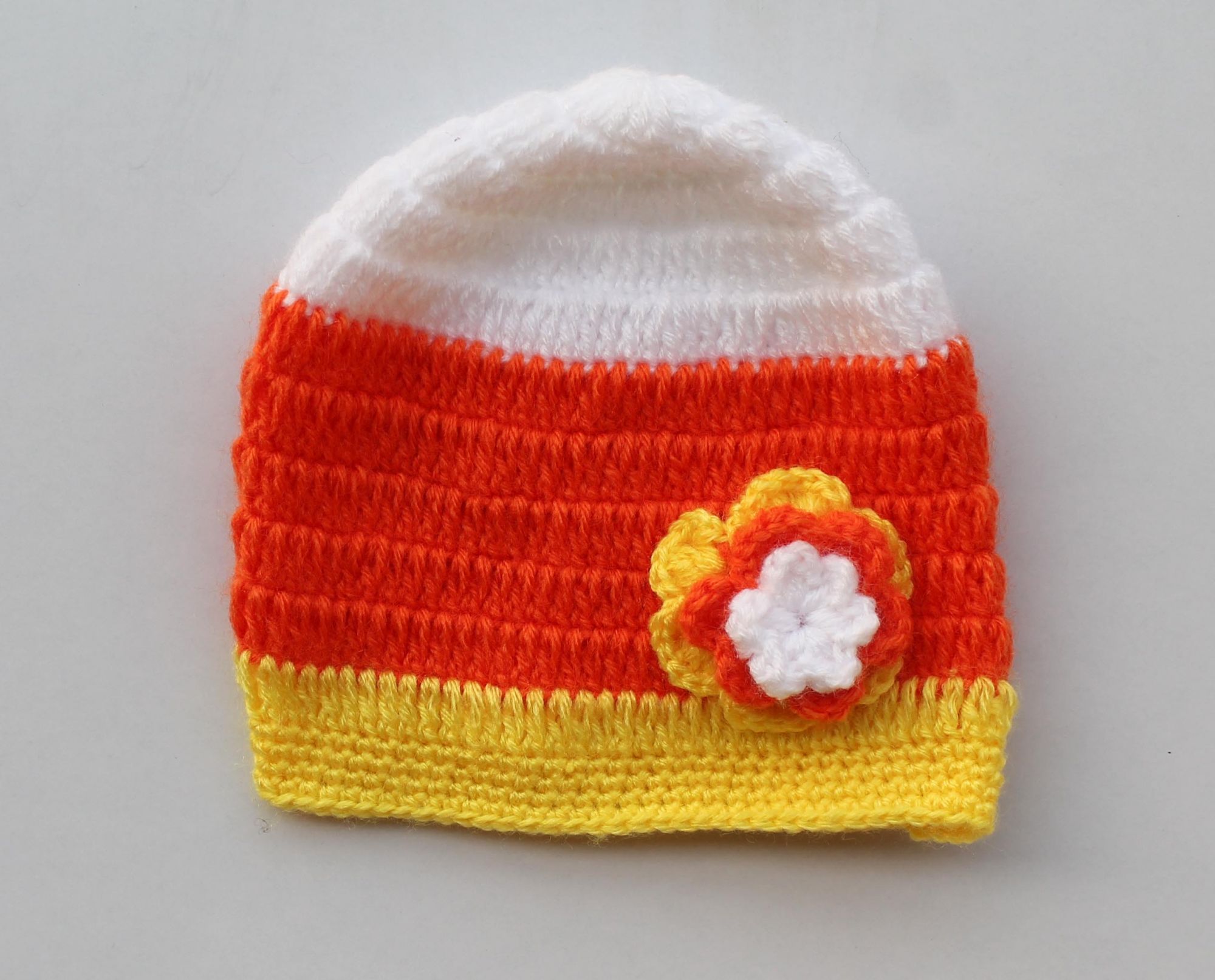 Multicolored Floral Woolen Cap for Infants