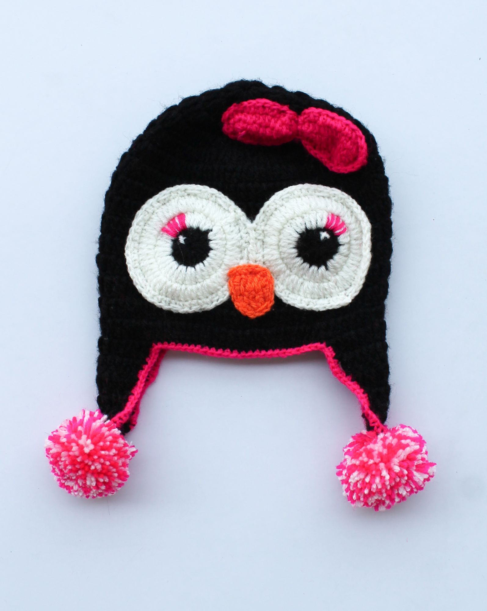 Woonie Handmade Penguin Patch Cap - Black