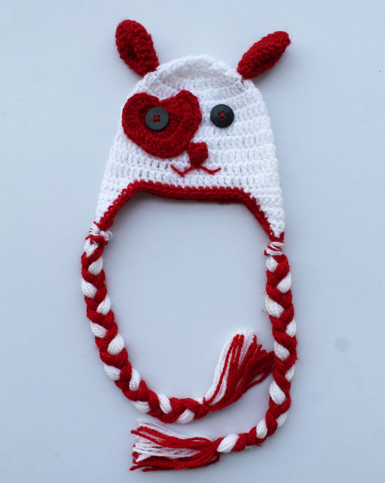 Woonie Handmade Animal Face Patch Cap - White