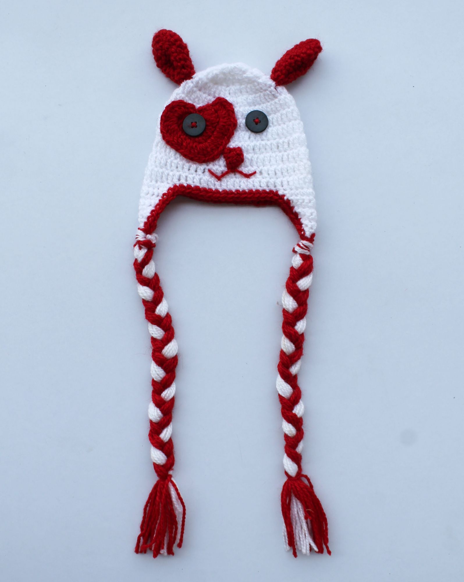 Woonie Handmade Animal Face Patch Cap - White