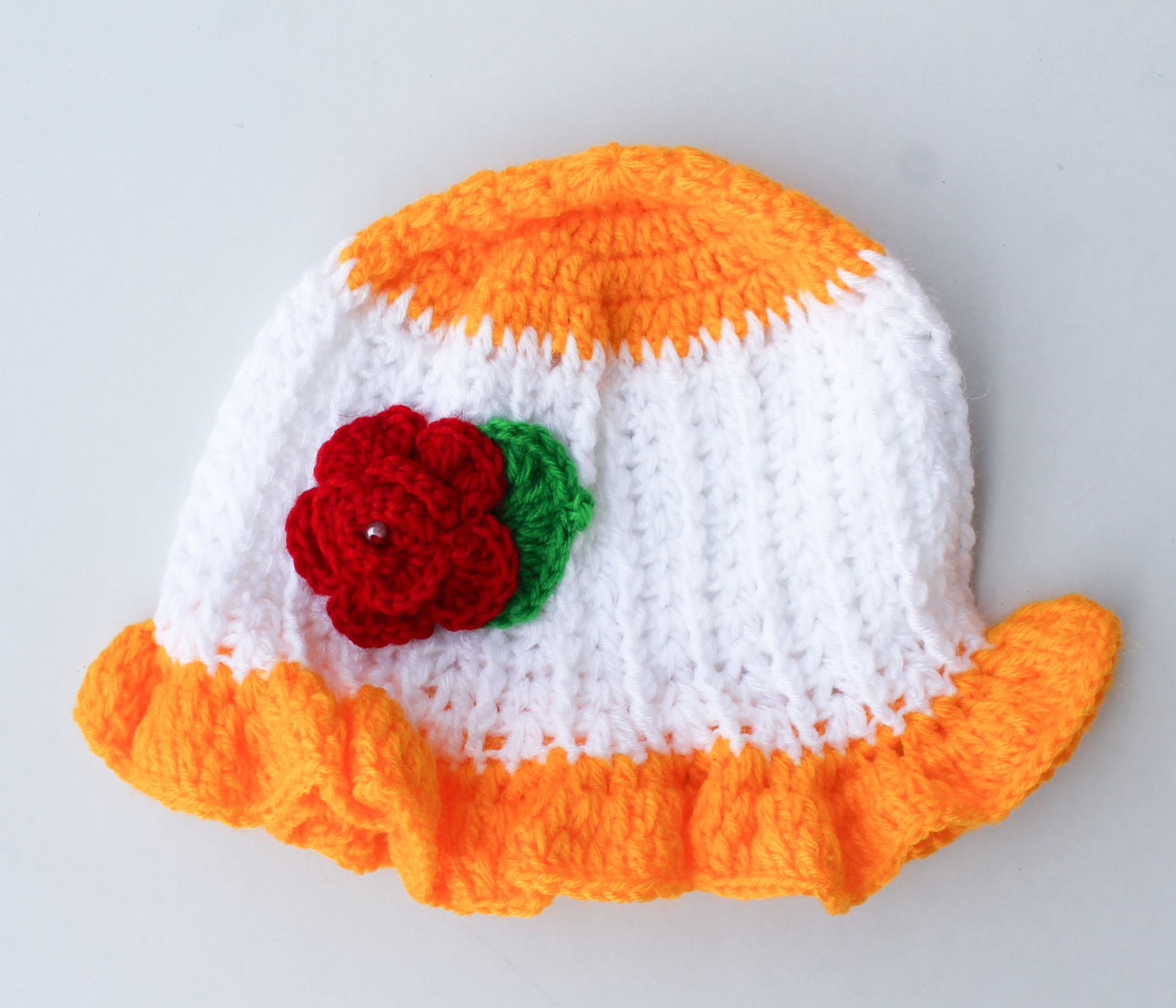 Woonie Handmade Flower Design Cap - Yellow