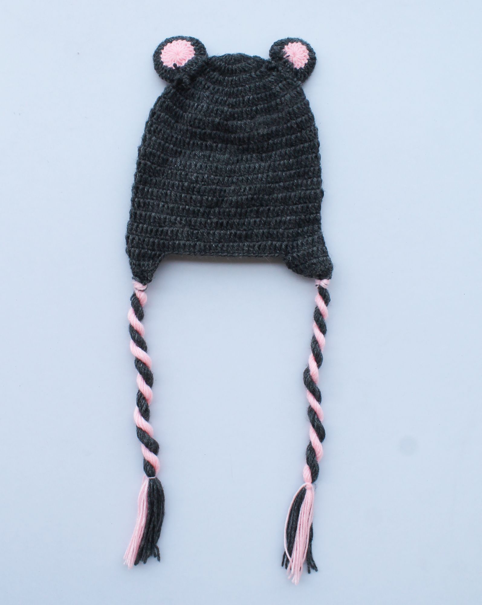 Woonie Handmade Animal Face Patch Cap - Grey