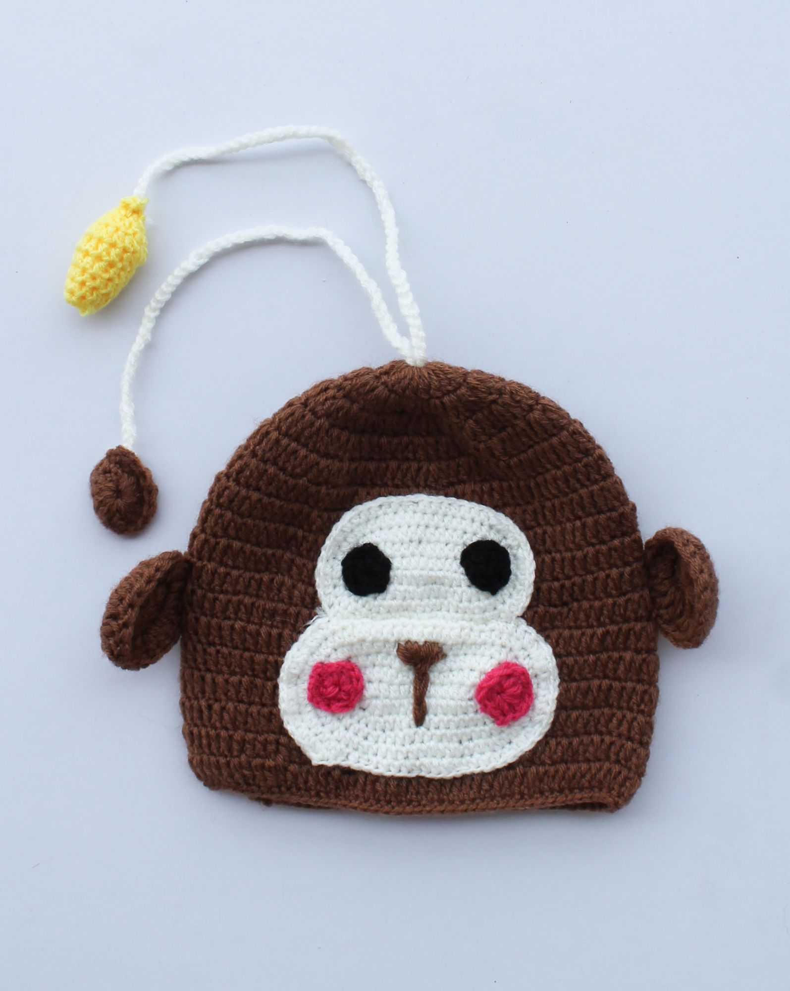 Woonie Handmade Monkey Patch Cap - Brown