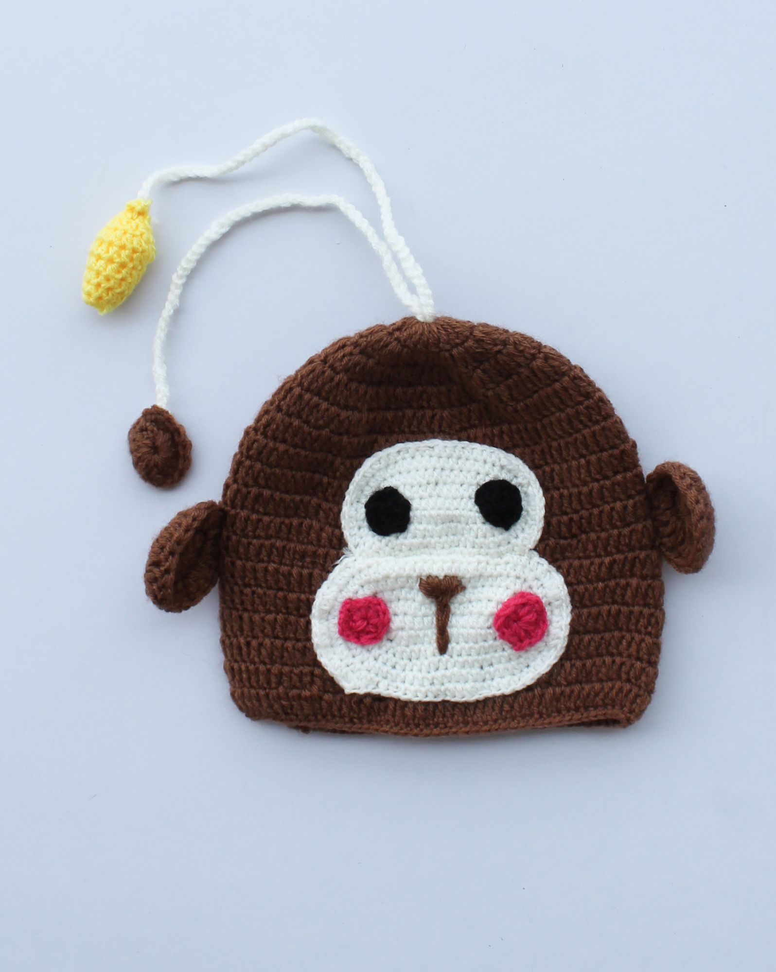 Woonie Handmade Monkey Patch Cap - Brown