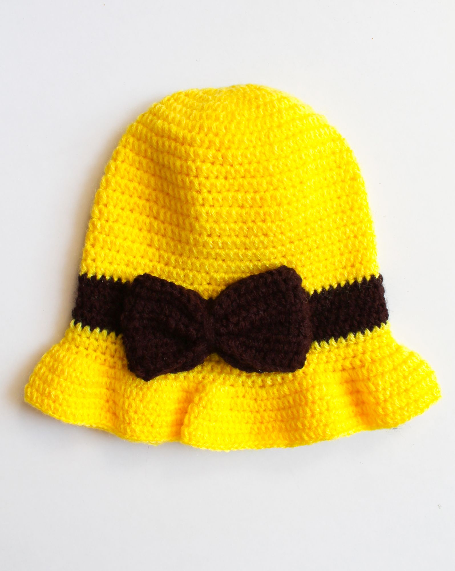 Woonie Handmade Bow Design Cap - Yellow