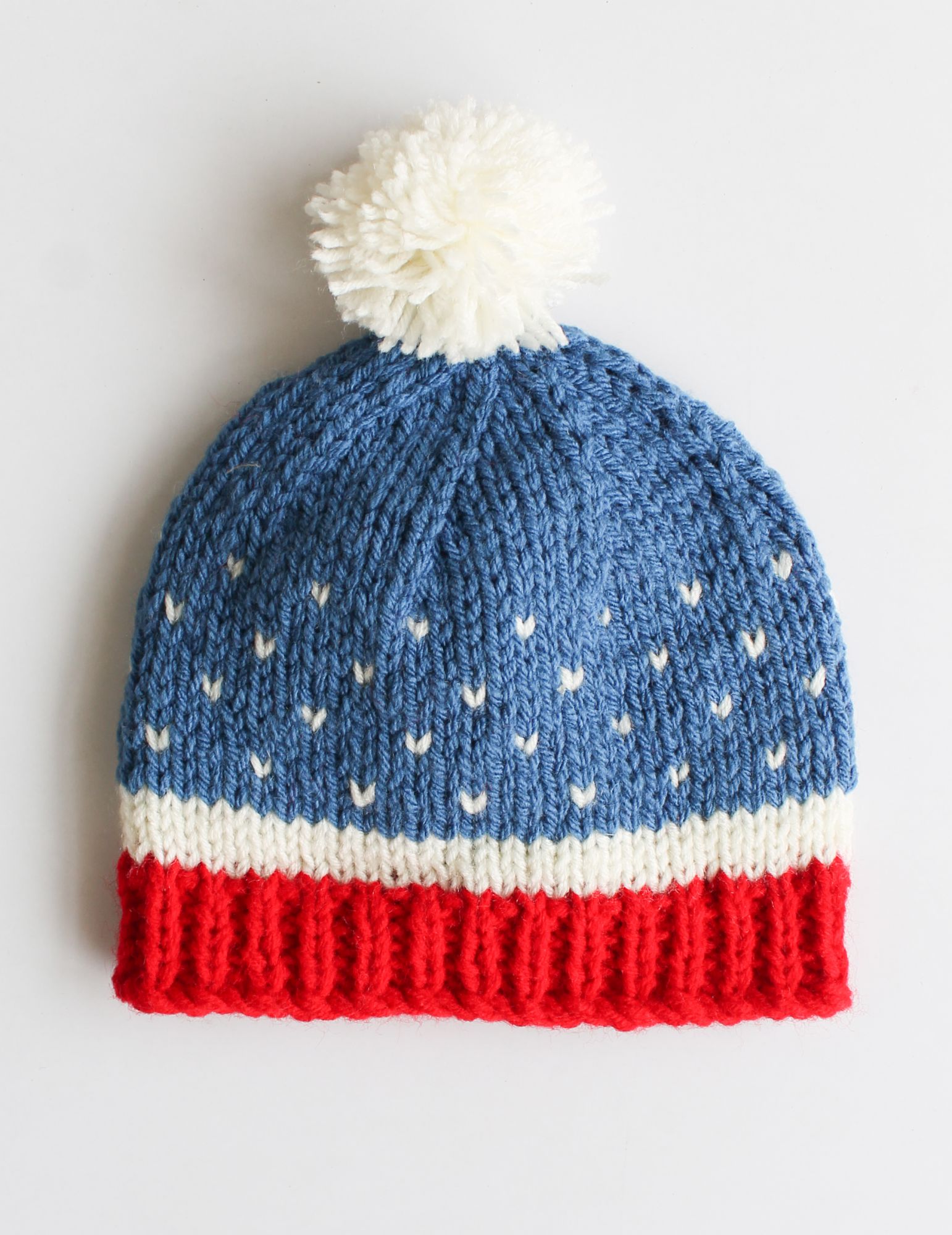 Woonie Handmade Embroidery Pom Pom Cap - Blue