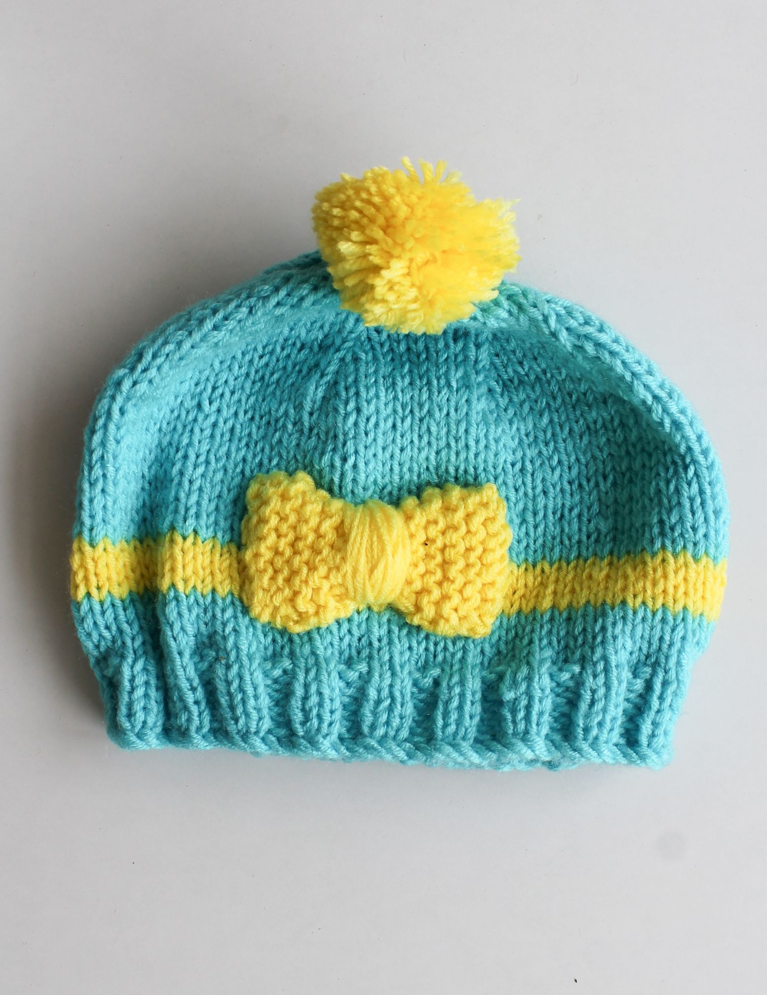 Woonie Handmade Bow Design Cap - Blue