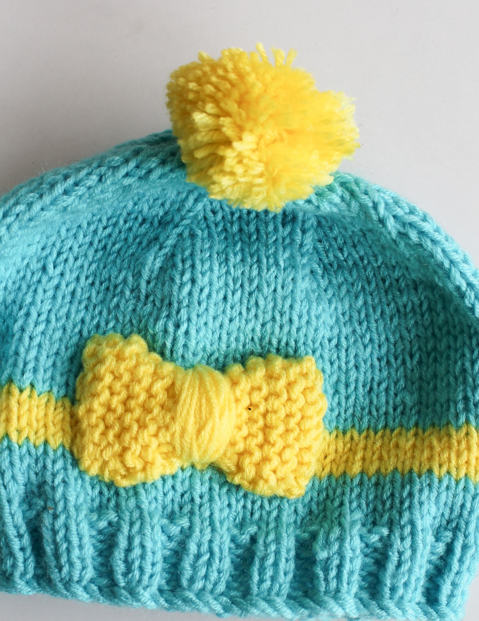 Woonie Handmade Bow Design Cap - Blue