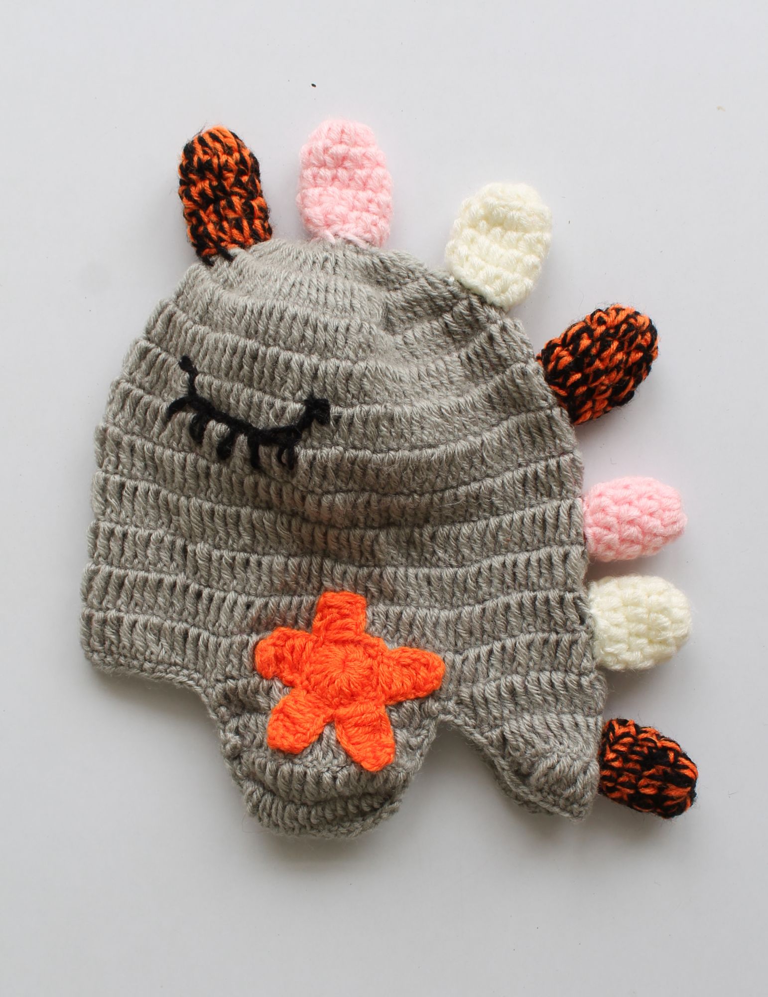 Woonie Handmade Flower Design Cap - Grey