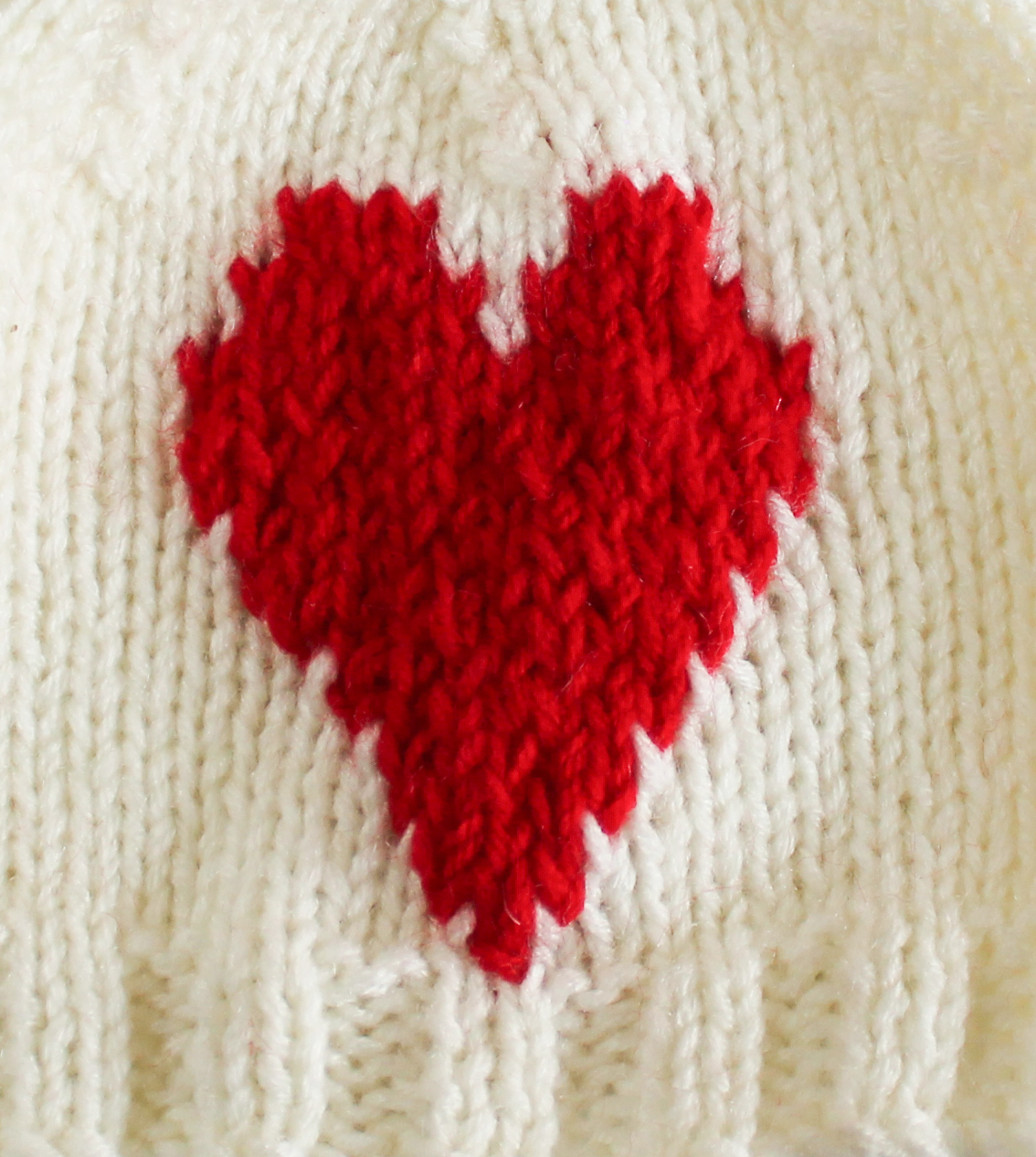 Woonie Handmade Heart Design Cap - Cream