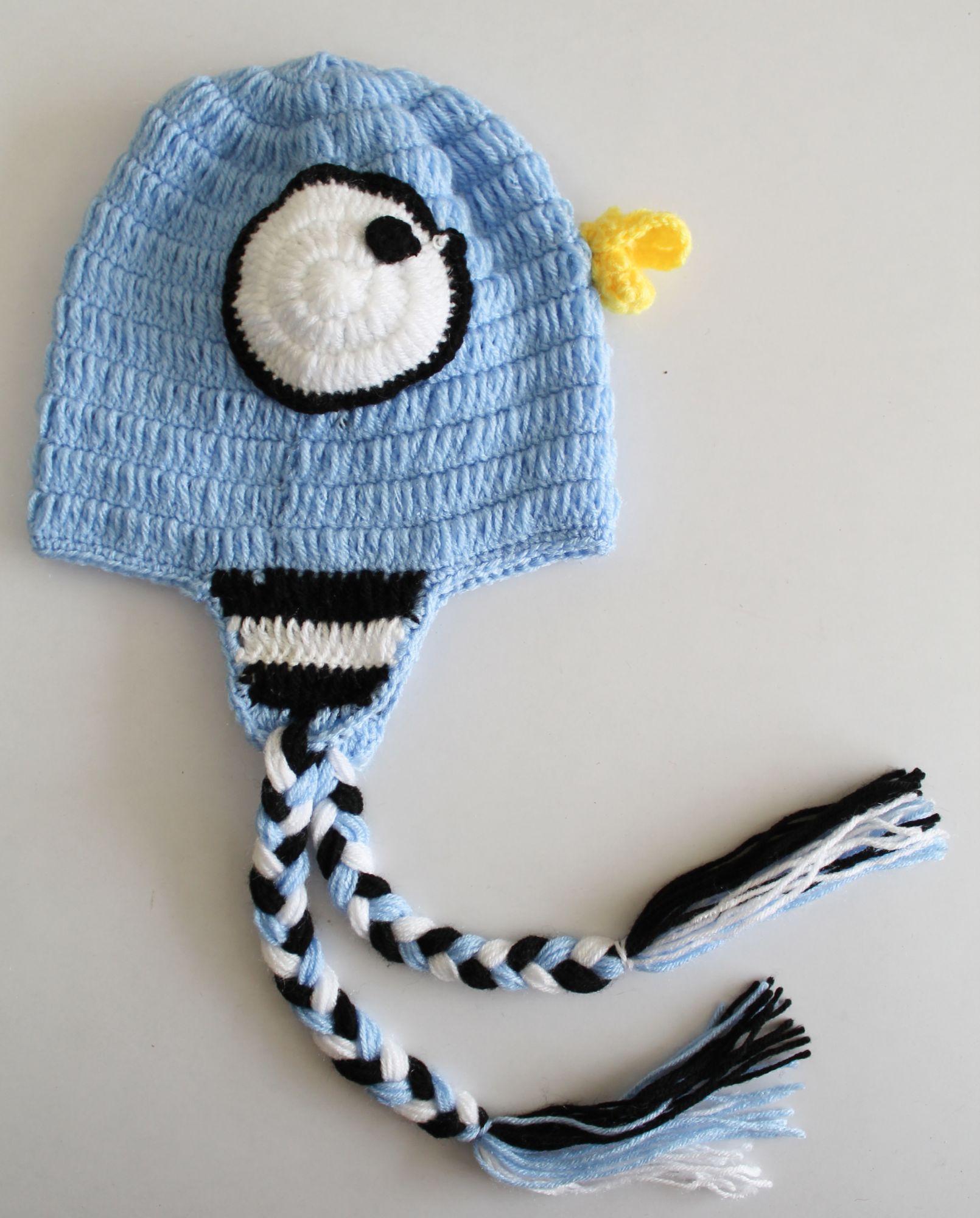 Woonie Bird Knitted Handmade Cap - Blue