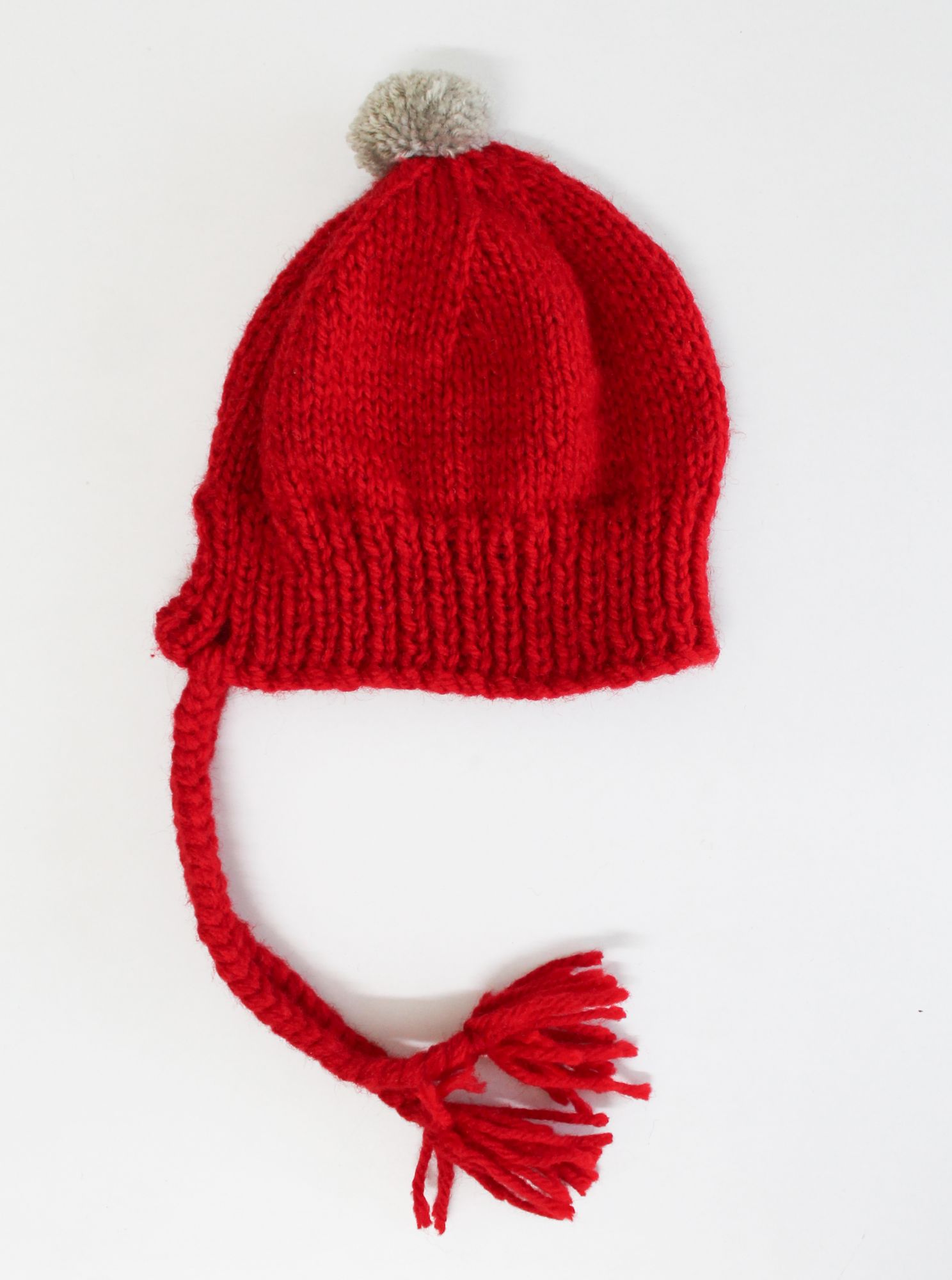 Woonie Pom Pom Detailing Handmade Cap - Red