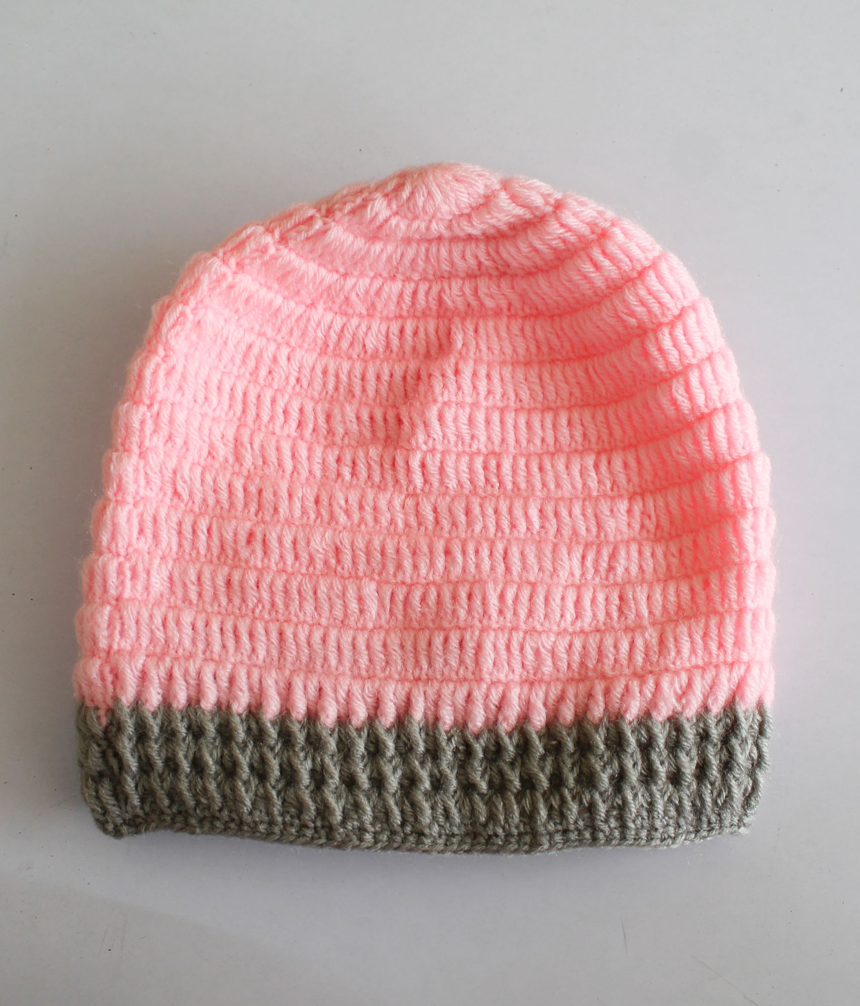 Woonie Cat Knit Detailing Handmade Cap - Light Pink