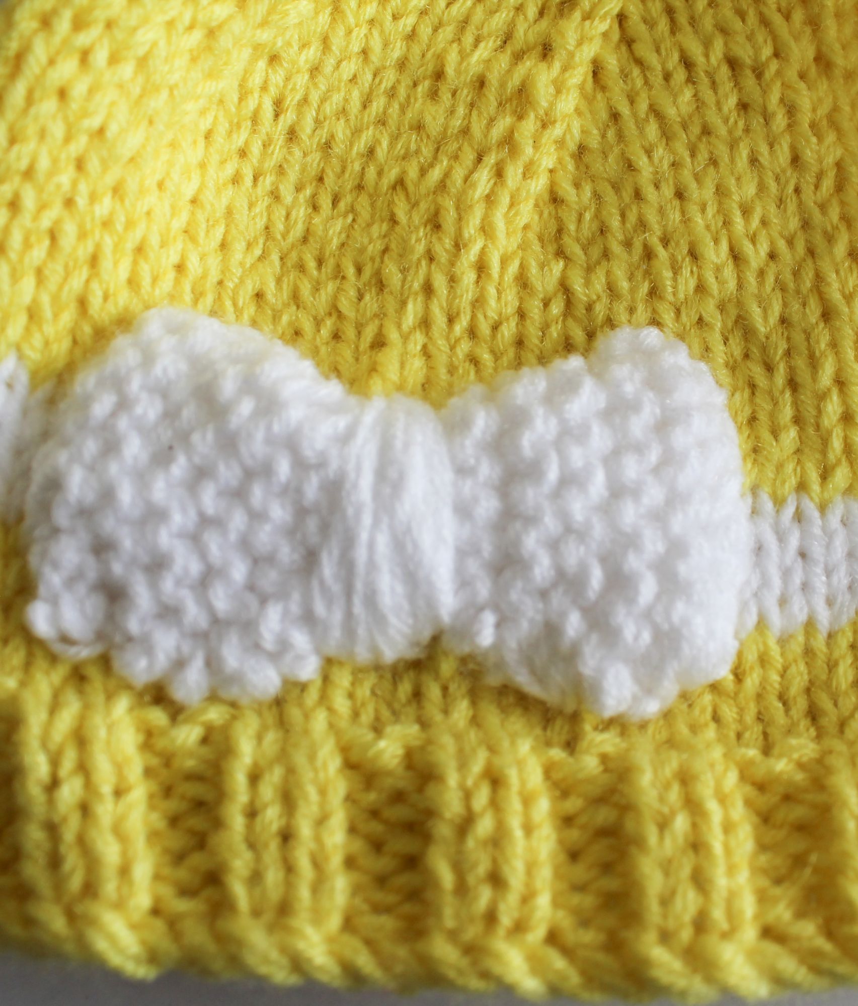 Woonie Bow Detailing Handmade Cap - Yellow