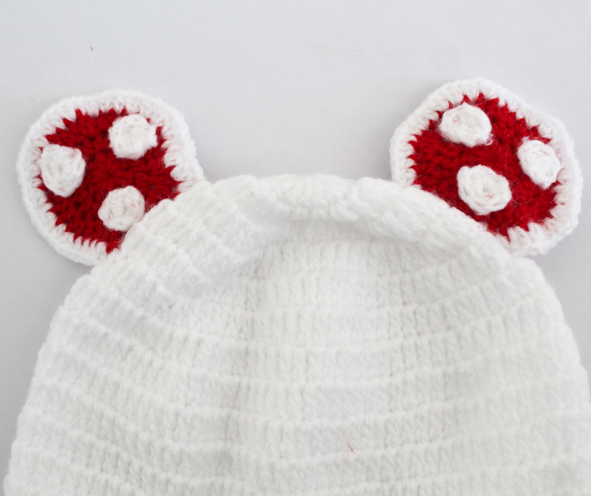 Woonie Handmade Ear Applique Cap - White