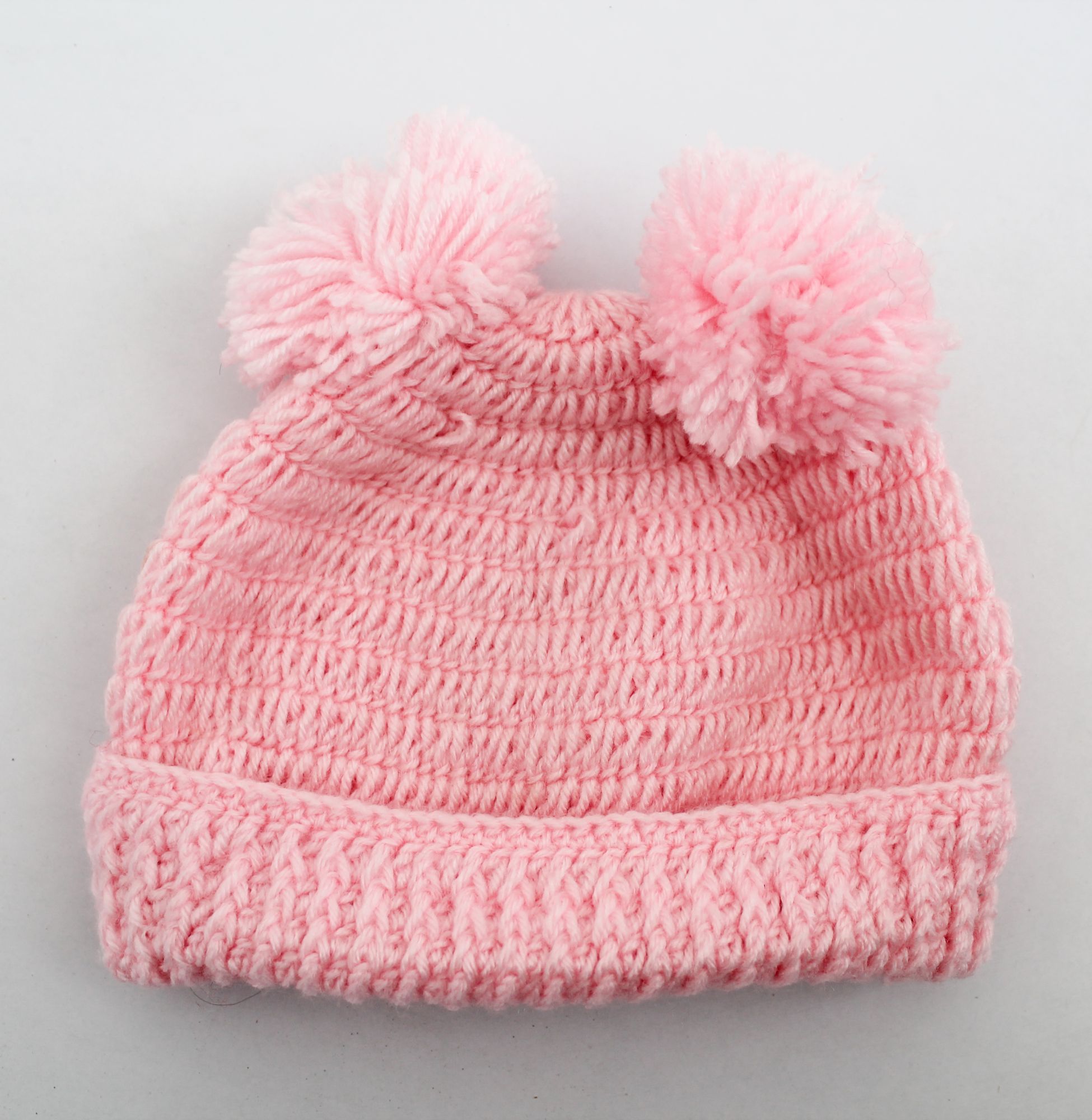 Woonie Handmade Pom Pom Detailing Solid Cap - Pink