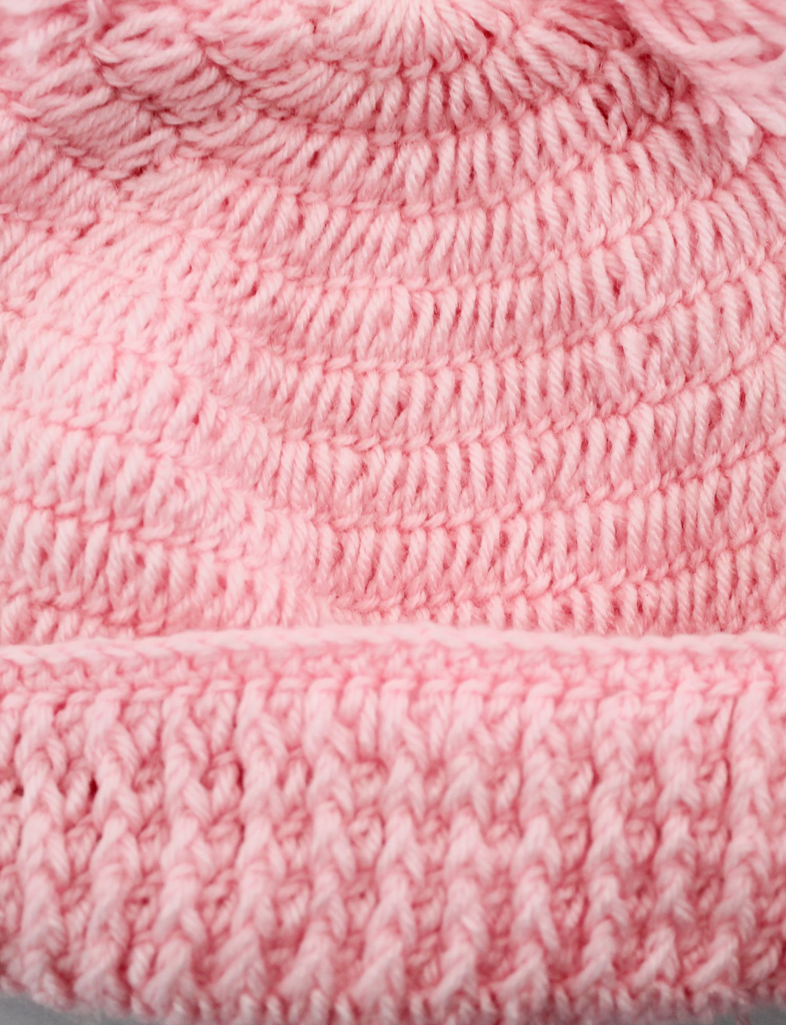 Woonie Handmade Pom Pom Detailing Solid Cap - Pink